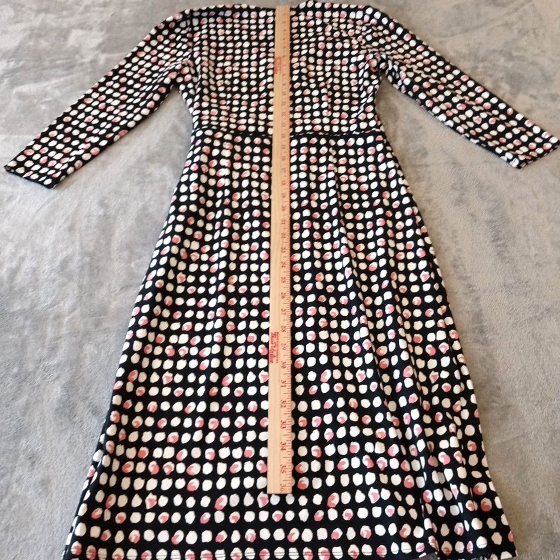 Talbots Talbots Dress S Black Pink Geometric Long Sleeve Wrap Midi V-Neck Pullover Womens Size S / US 4 / IT 40 - 7 Thumbnail