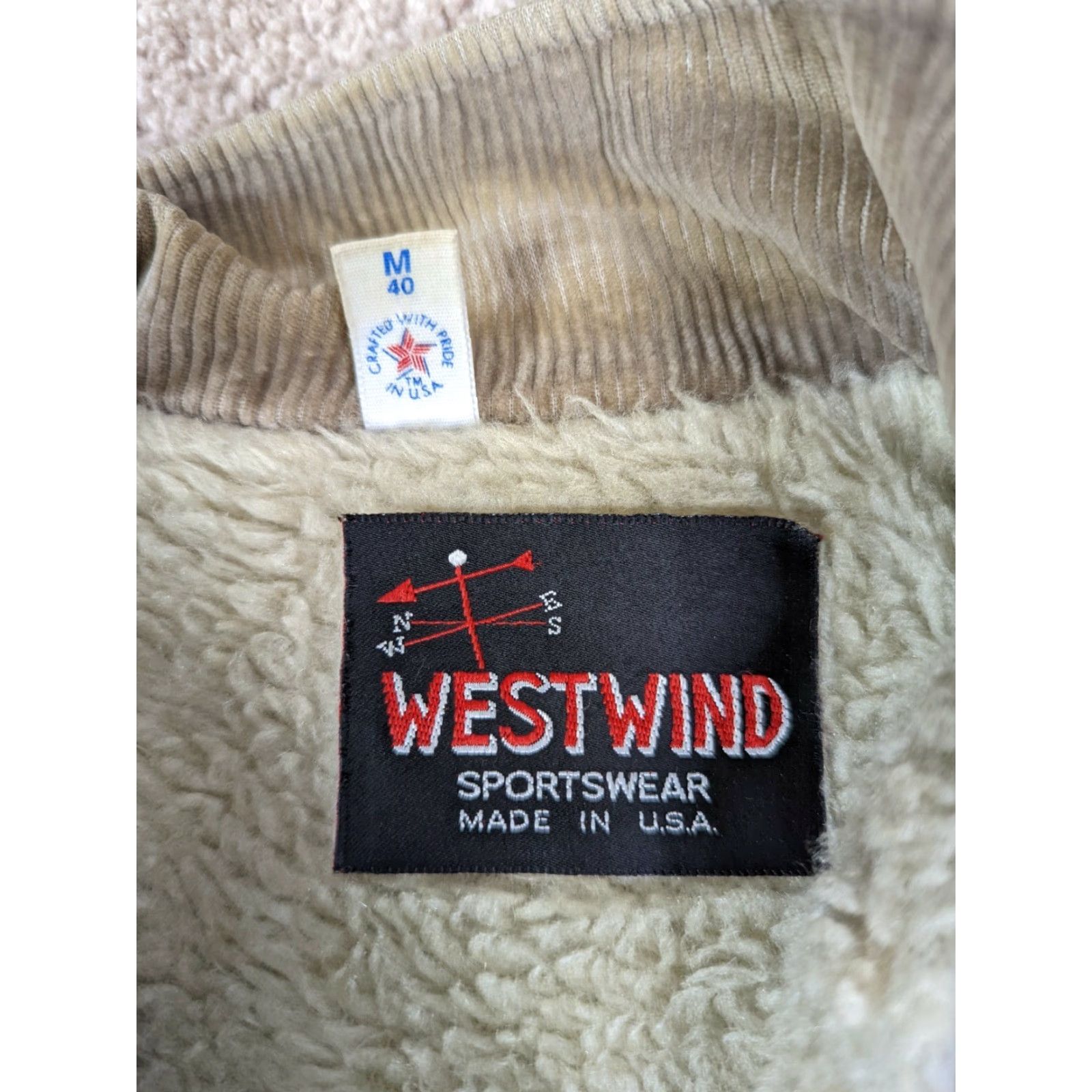 Vintage VINTAGE Westwind Corduroy Coat Jacket Faux Sherpa Distressed Rancher Men's M Beige Size US M / EU 48-50 / 2 - 4 Thumbnail