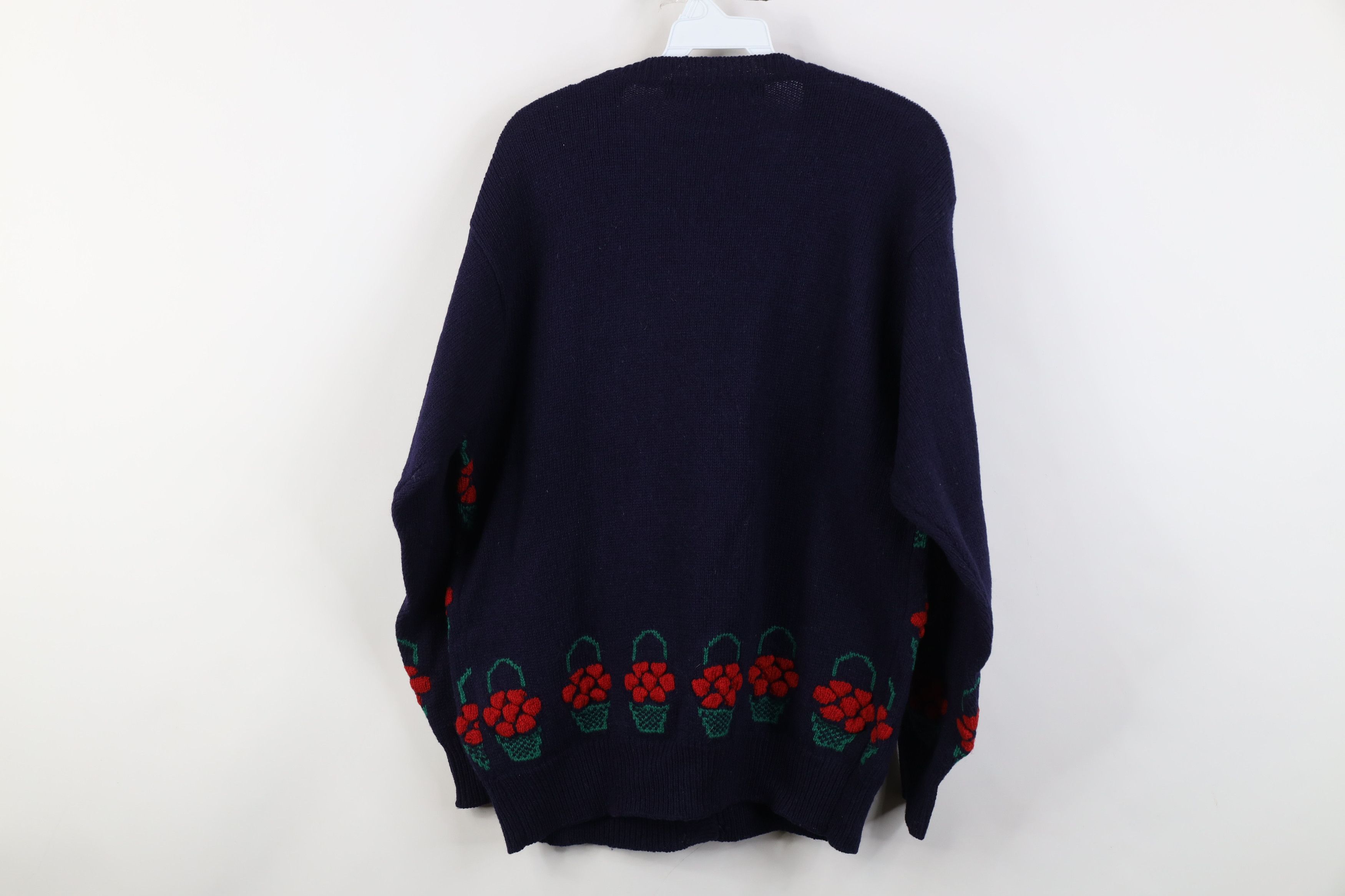 Vintage Vintage 90s Streetwear Basket Wool Knit Cardigan Sweater Size L / US 10 / IT 46 - 12 Thumbnail