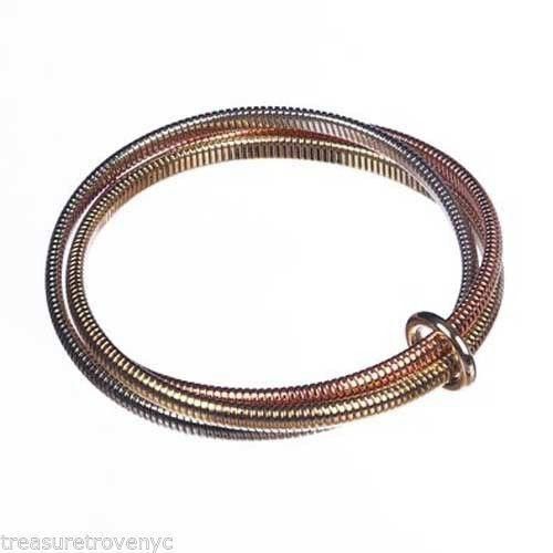 Designer Treasure Trove NYC Three Tone Snake Coil Bracelet Set Size ONE SIZE - 1 Thumbnail