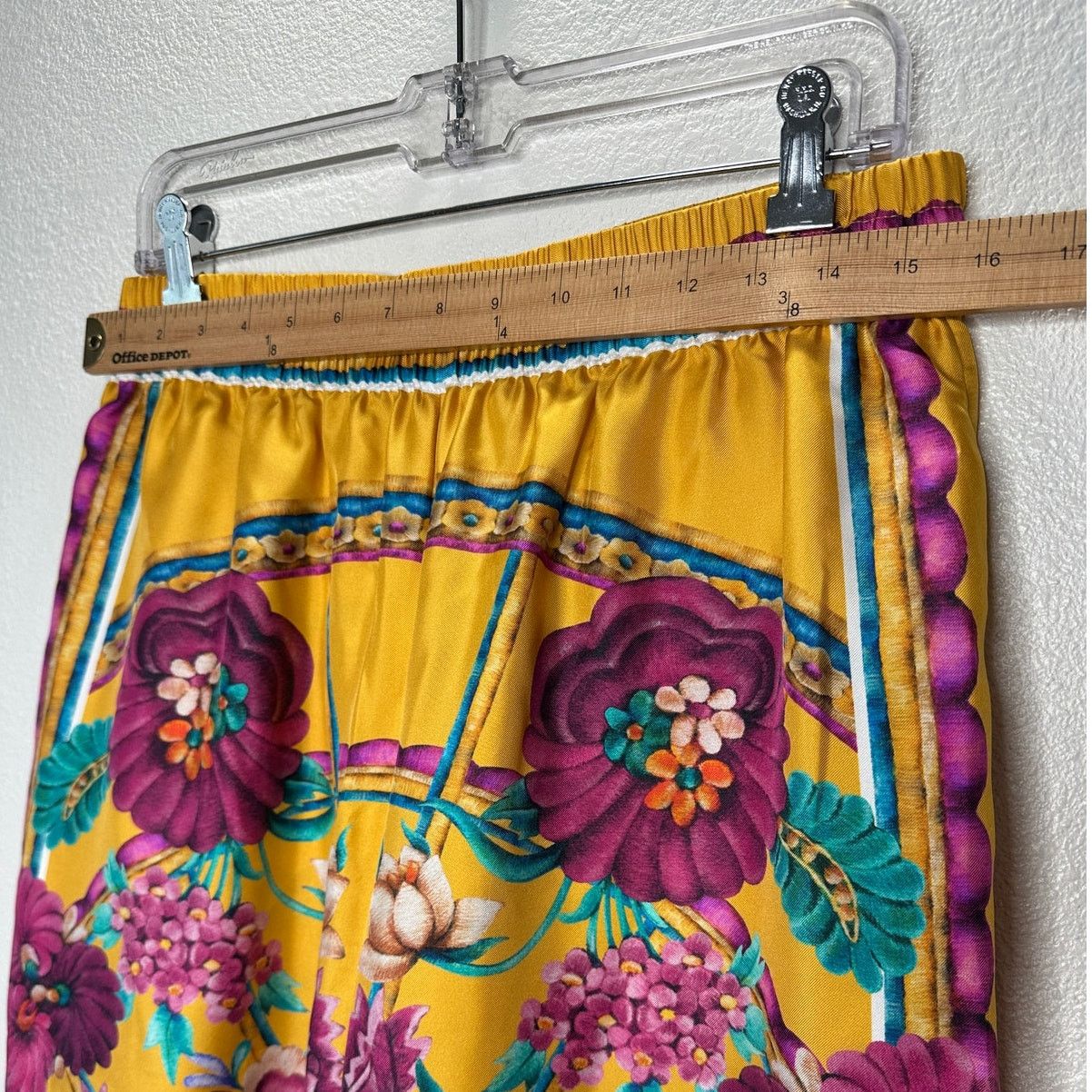 La DoubleJ La DoubleJ Yellow Multi-Color Printed Silk Palazzo Pant XL Size 36" / US 14 / IT 50 - 16 Thumbnail