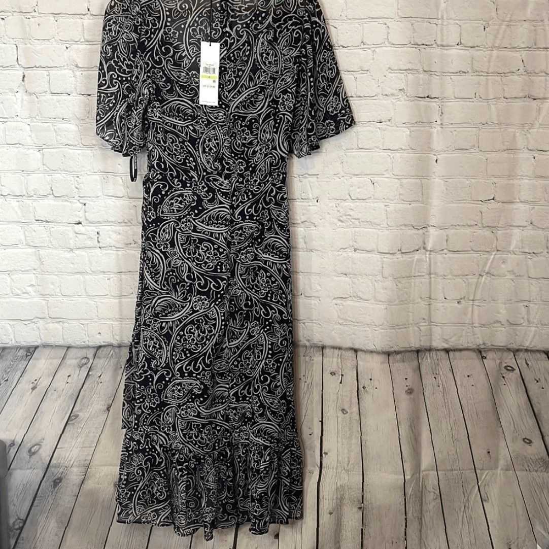 Calvin Klein Calvin Klein Women’s Dress Knee Length Ruffle Multicolor 4 Womens Wrap Dress Size S / US 4 / IT 40 - 6 Thumbnail