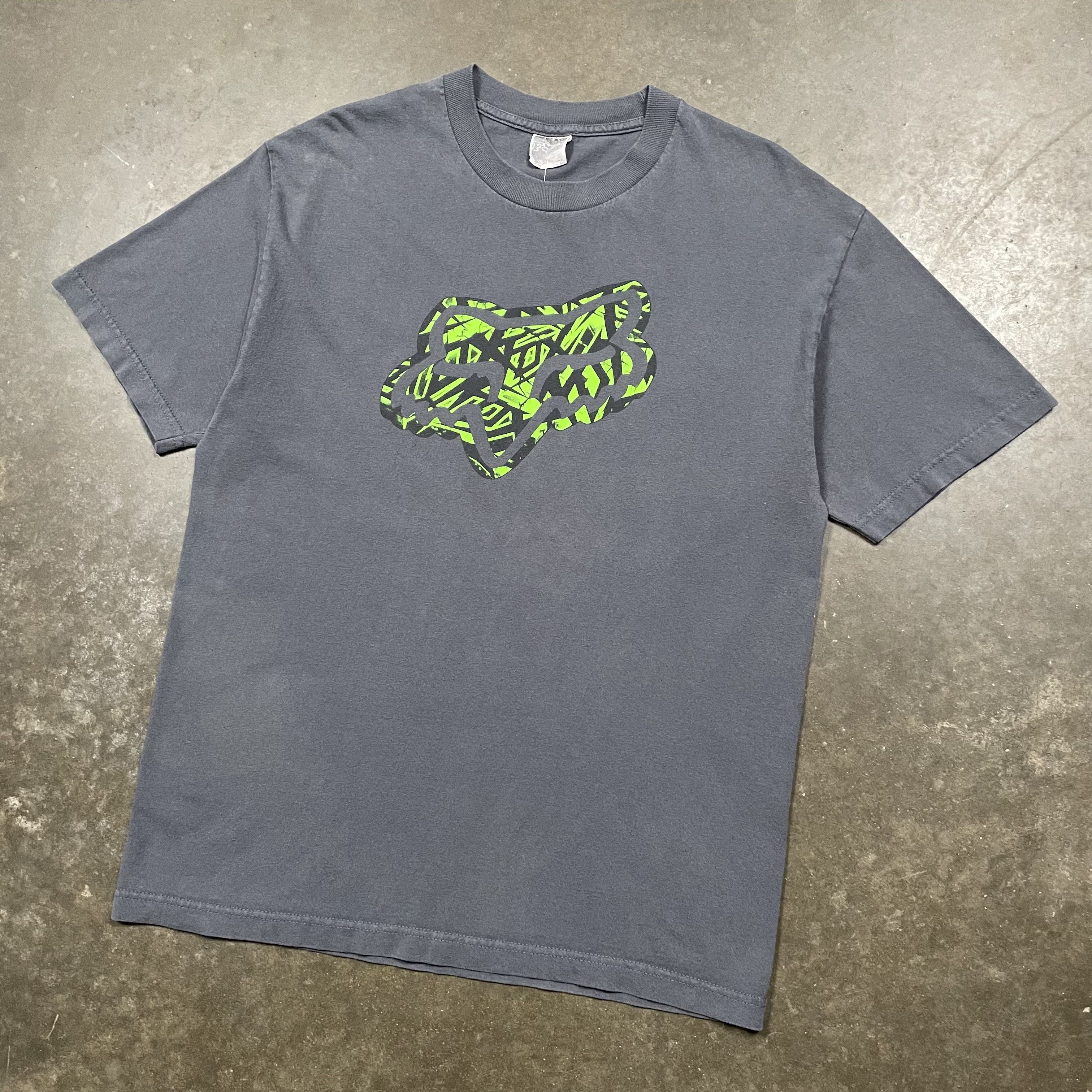 Fox Racing × Vintage Y2K Fox Racing Logo Tshirt Gray Dirt Bike Motocross Vintage Size US L / EU 52-54 / 3 - 2 Thumbnail