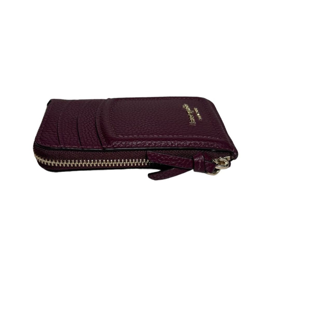Kate Spade Kate Spade Knott Pebbled Leather Zip Card Holder Deep Cherry Size ONE SIZE - 4 Thumbnail