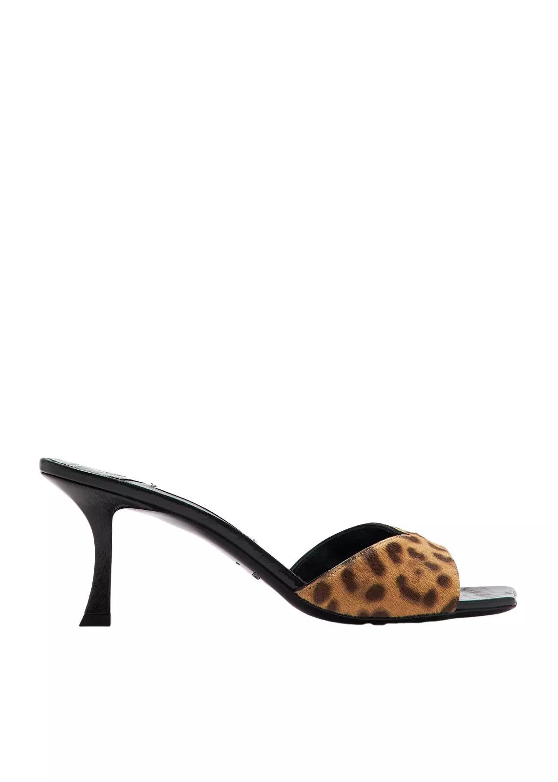 JIMMY CHOO Skye 70 Black Leopard Leather Mules