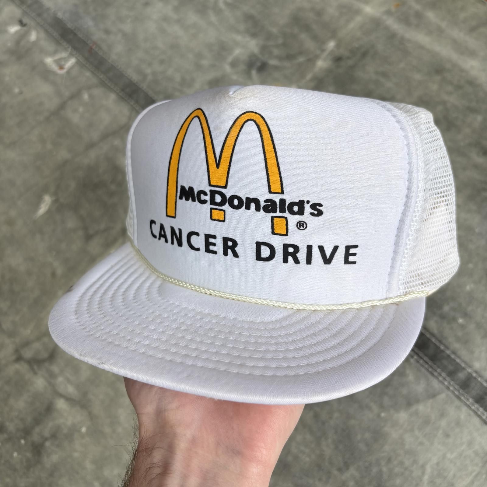 Vintage Vintage Deadstock McDonald’s Cancer Drive Rope Trucker Hat Size ONE SIZE - 1 Thumbnail