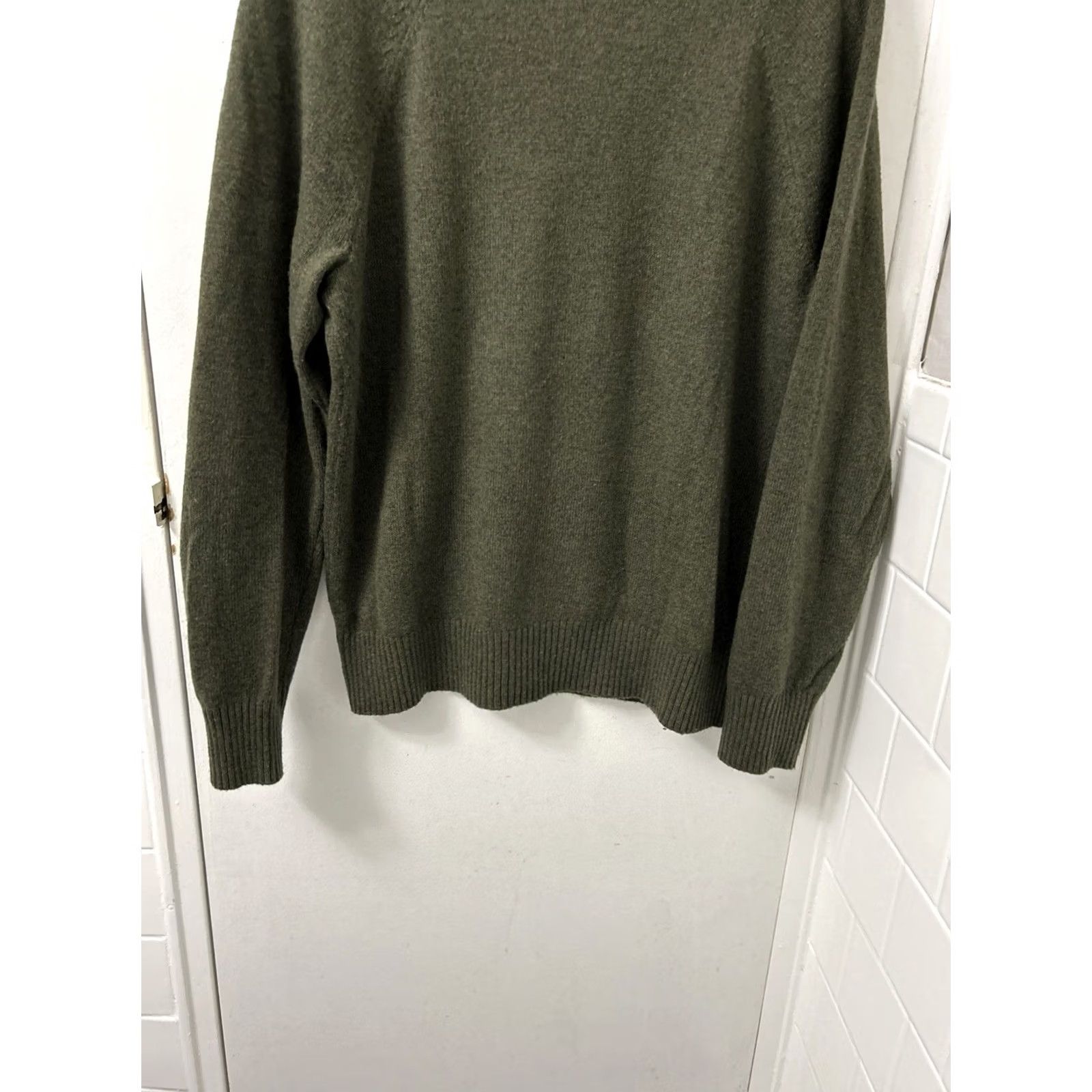 J.Crew J.CREW Sweater Mens Medium Olive Green Raglan Crewneck Pullover Lambswool Nylon Knit Casual Fall Winter Size US M / EU 48-50 / 2 - 3 Thumbnail