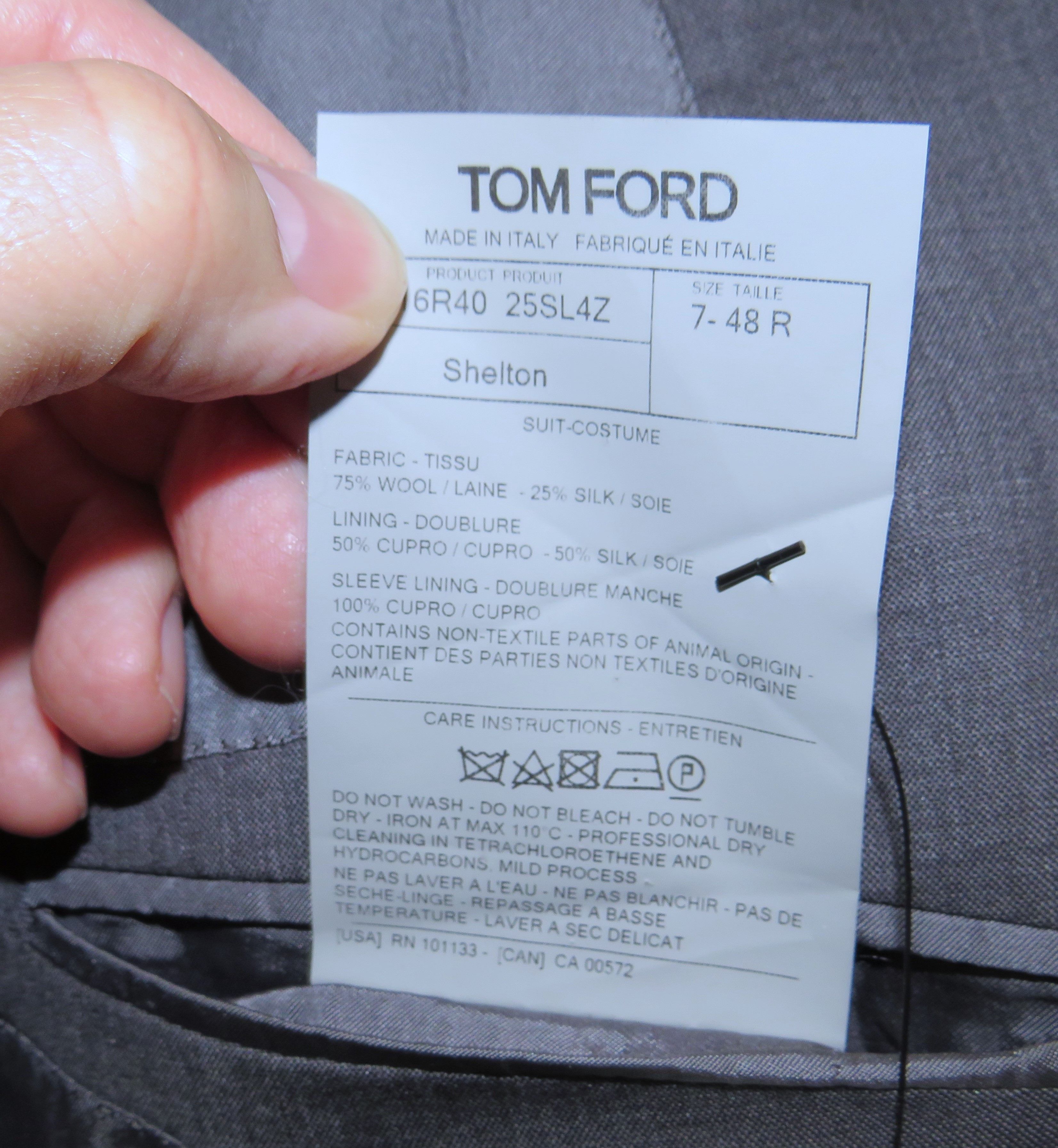 Tom Ford Shelton Current Silk Blend Solid Gray Two Button Suit 38R Size 38R - 16 Thumbnail