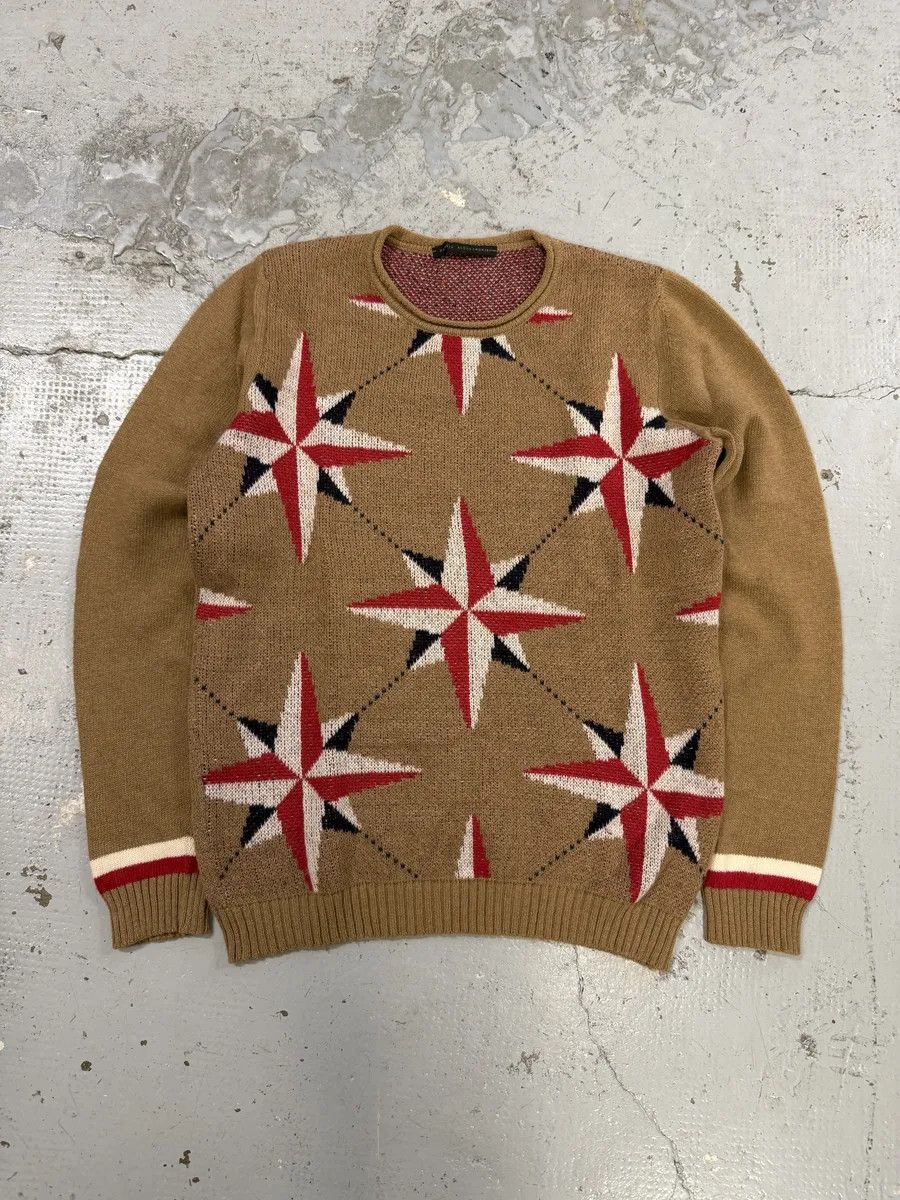 Daniele Alessandrini 2000s Daniele Alessandrini Camel Wool Stars Propaganda Sweater Size US S / EU 44-46 / 1 - 1 Thumbnail