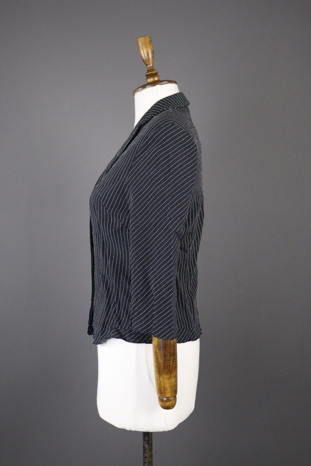 Designer Ladies Marc Cain Gray Wool Classic Blazer Jacket Size 2 Size XS / US 0-2 / IT 36-38 - 5 Thumbnail
