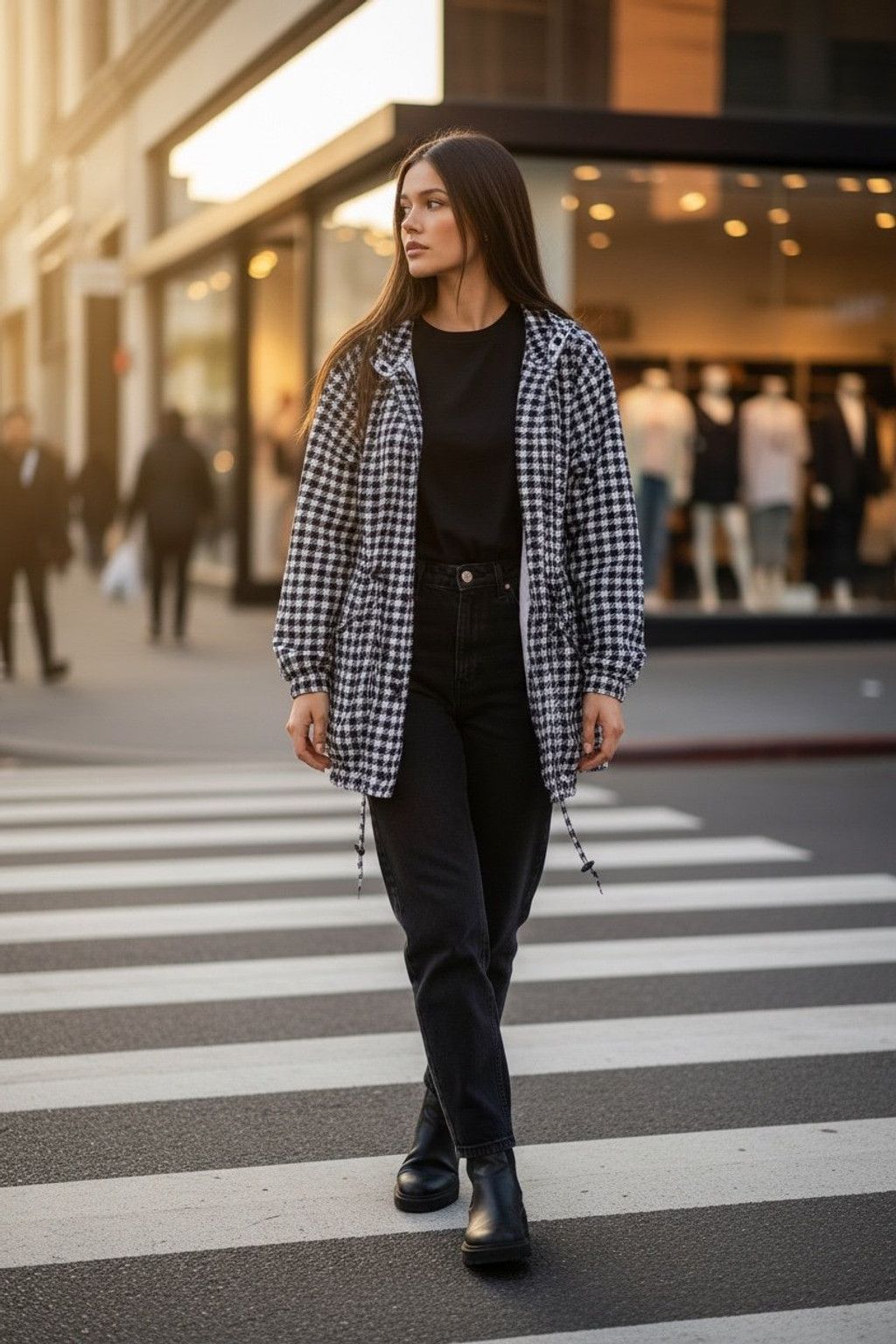 Obermeyer Obermeyer checkered black white windbreaker jacket sz 10 Size L / US 10 / IT 46 - 2 Thumbnail