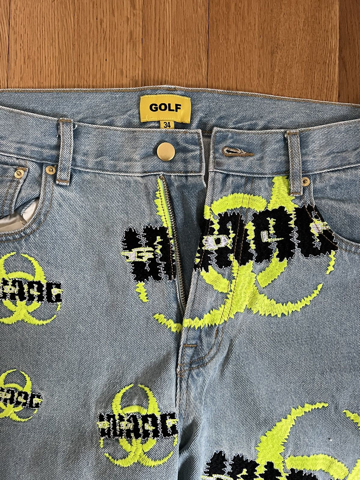 Golf Wang × Tyler The Creator golf biohazard denim jeans Size US 34 / EU 50 - 4 Thumbnail