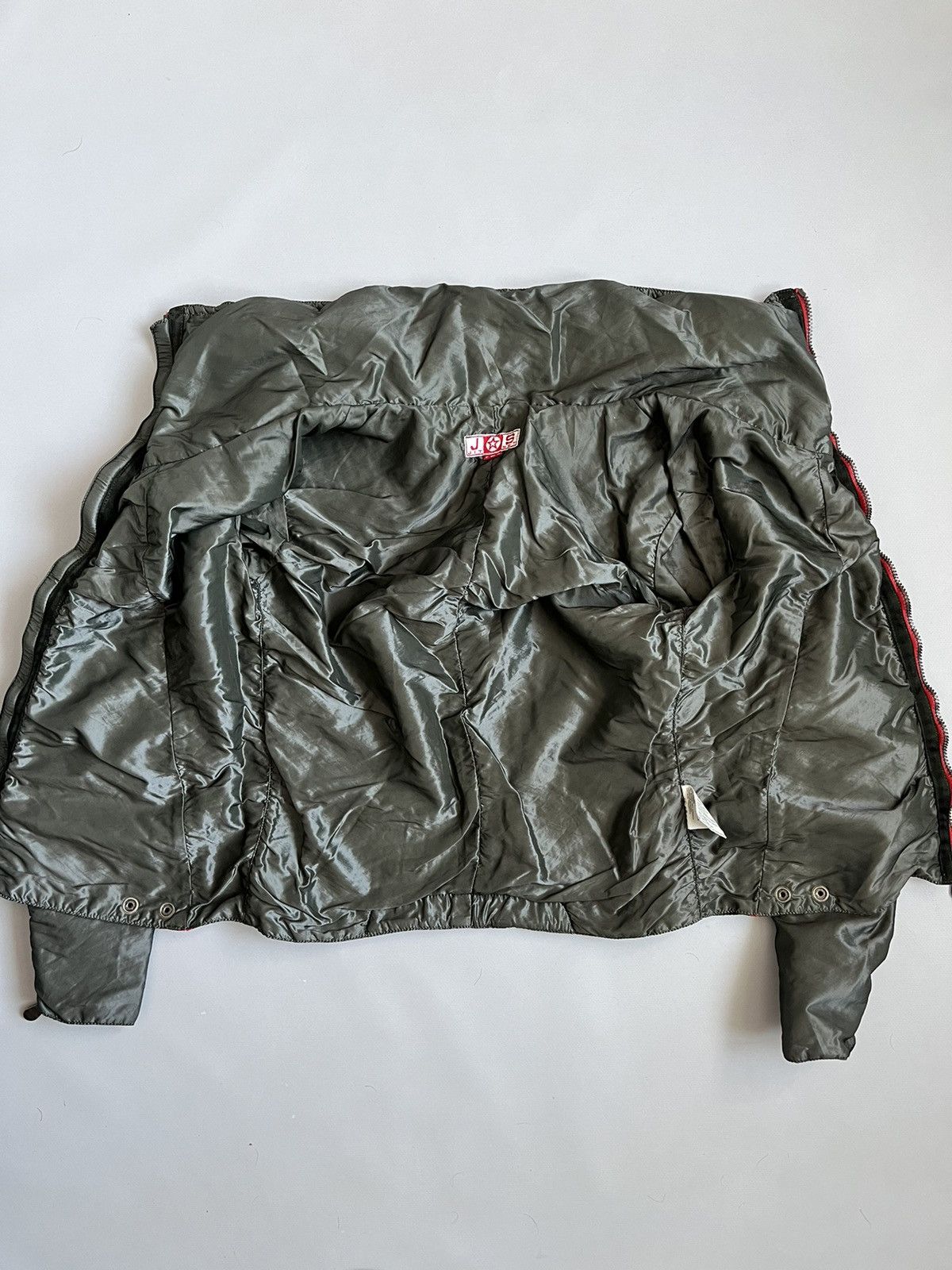 JET SET × Japanese Brand × Vintage Vintage 90s JET SET Women Nylon Olive Avant Garde Zip Jacket Size M / US 6-8 / IT 42-44 - 9 Thumbnail