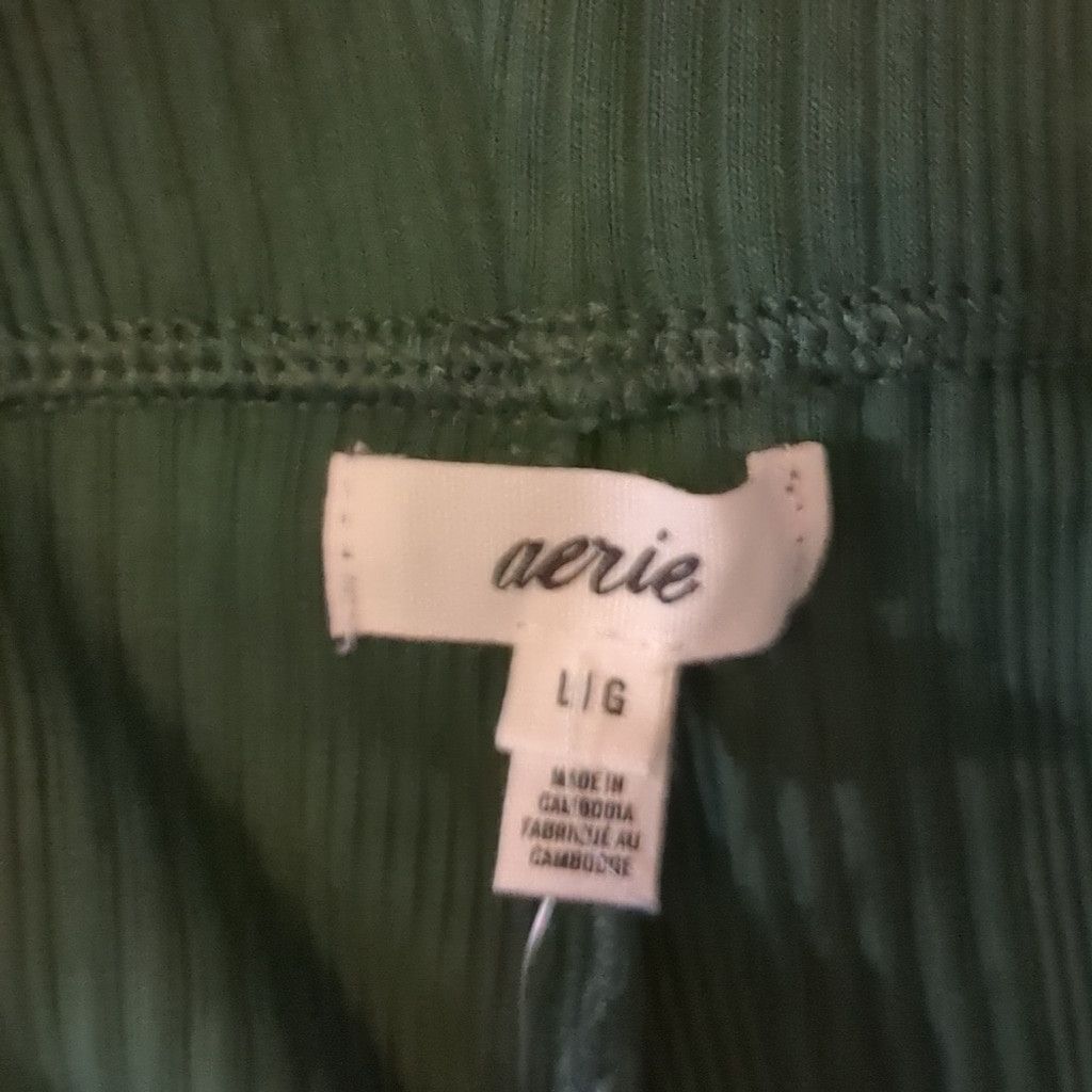Other Aerie green ribbed ho rise flare pants size large Size 32" / US 10 / IT 46 - 2 Thumbnail