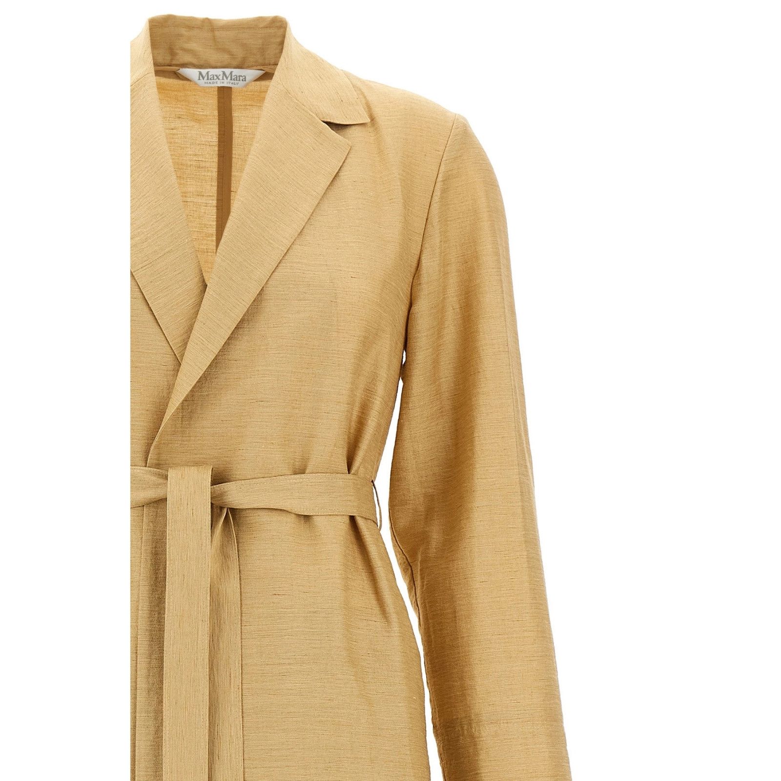 Max Mara MAX MARA Meandro Beige Linen Long Coat New & Authentic (Wome Size L / US 10 / IT 46 - 3 Thumbnail
