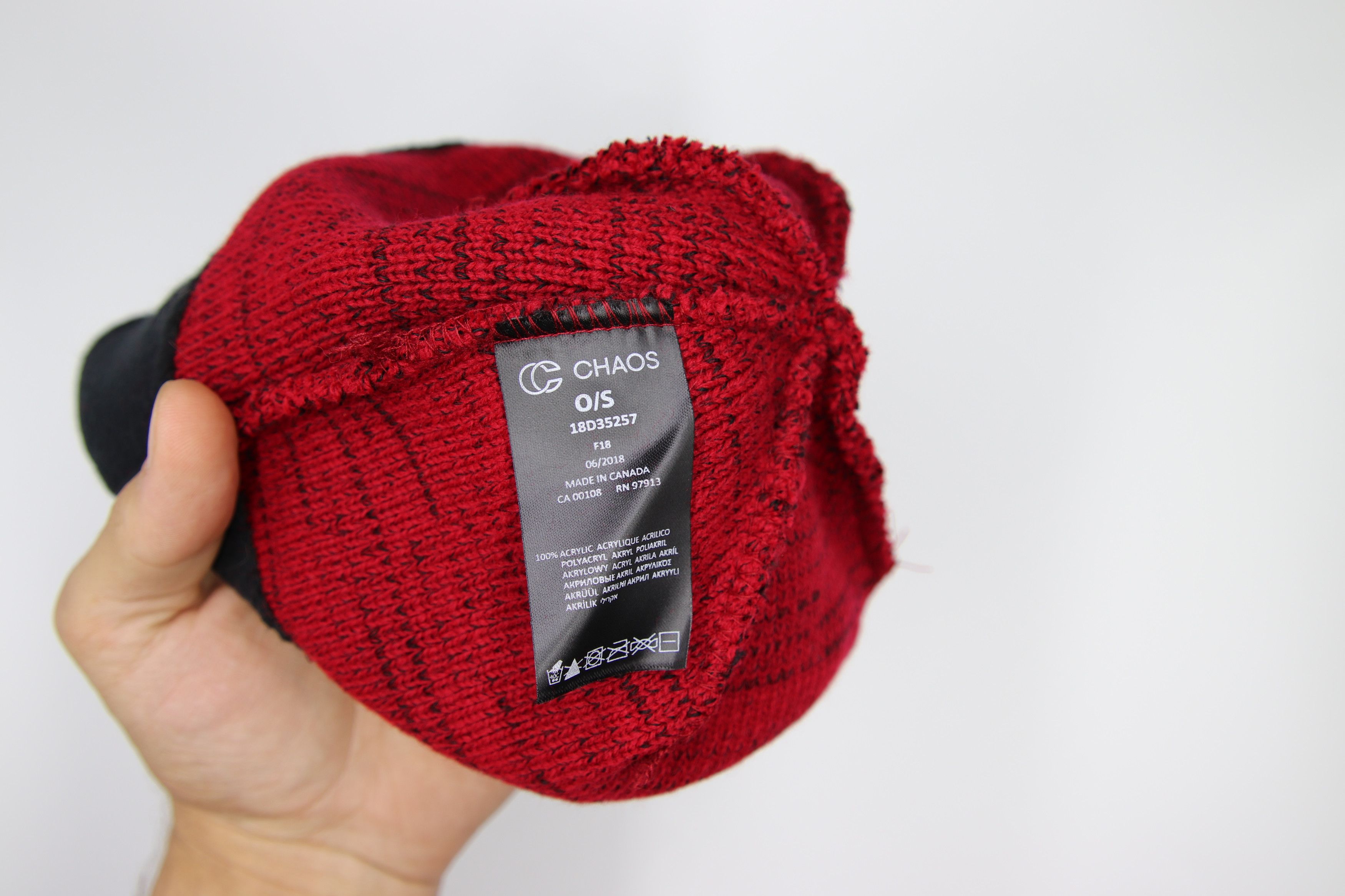 Other Chaos Twisted Beanie Red Black Size ONE SIZE - 3 Thumbnail