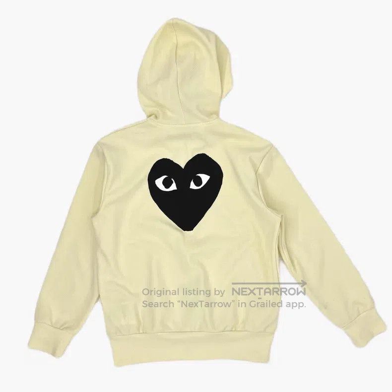Comme des Garcons Comme des Garcons Black Heart Logo Hooded Zip-Up Sweater Size US M / EU 48-50 / 2 - 2 Thumbnail