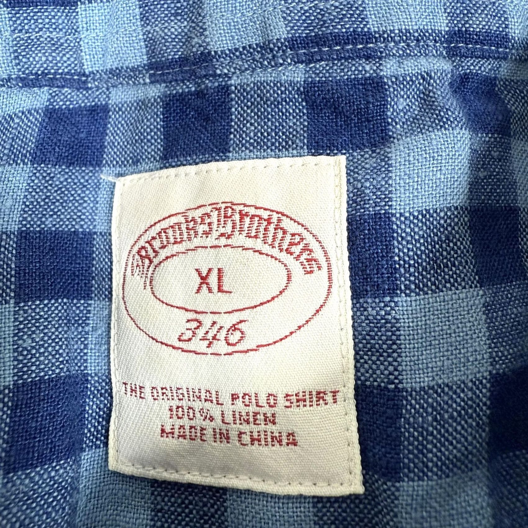 Brooks Brothers Brooks Brothers Shirt Mens XL Blue Gingham Check Linen Button Up Lightweight Short Sleeve Casual Button-Front Collared Size US XL / EU 56 / 4 - 6 Thumbnail