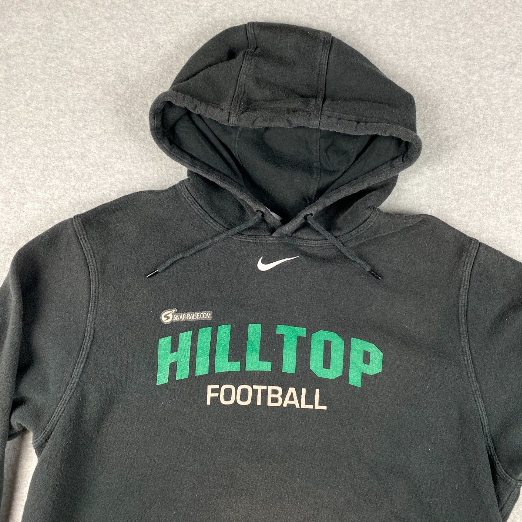 Nike VINTAGE Nike Center Swoosh Hoodie Mens XL Black Pullover Fleece Hilltop Football Size US XL / EU 56 / 4 - 2 Thumbnail