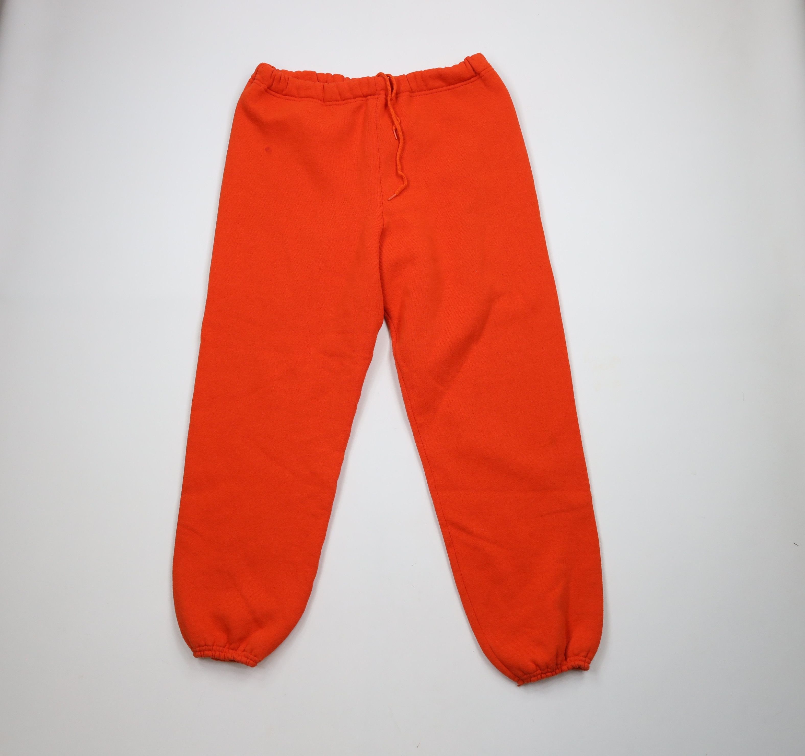 Vintage Vintage 90s Streetwear Heavy Sweatpants Joggers Orange USA Size US 38 / EU 54 - 1 Thumbnail