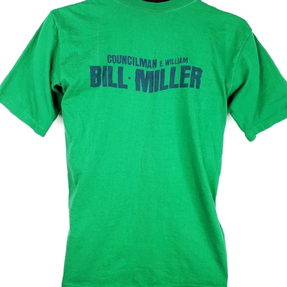 Velva Sheen VINTAGE Velva Sheen Elect Bill Miller T Shirt Mens Size S Green 80s Made In USA Politic Size US S / EU 44-46 / 1 - 2 Thumbnail
