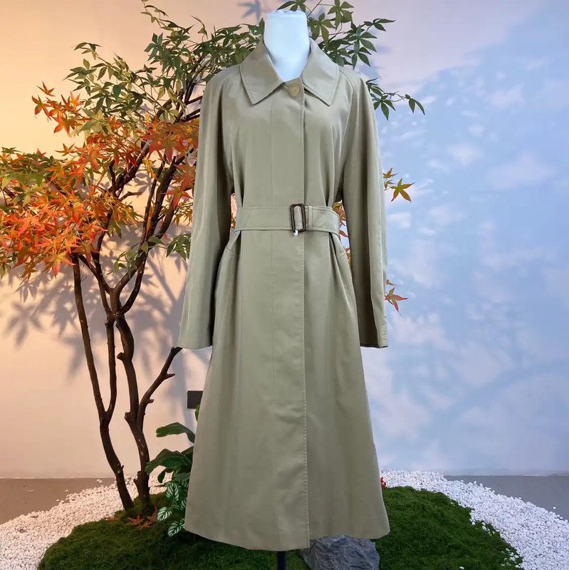 Burberry Burberry Khaki Cotton Women's Trench Coat Size L / US 10 / IT 46 - 1 Thumbnail