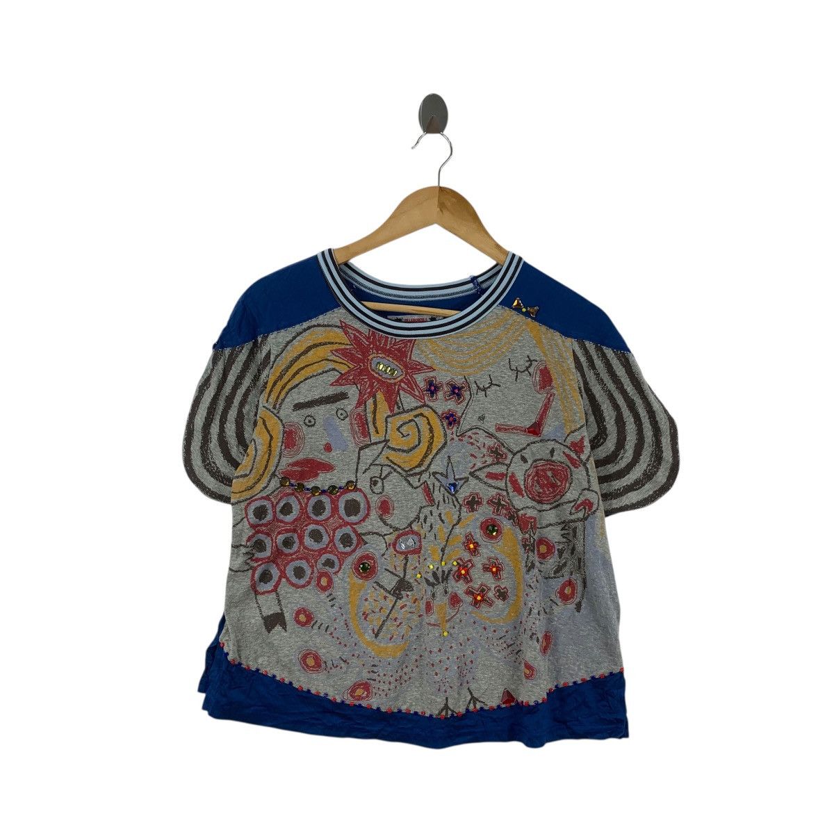 Vintage Vintage OLLE BOREBLA JAPAN Rhinestone Abtract Tee Shirt Top Size S / US 4 / IT 40 - 3 Thumbnail