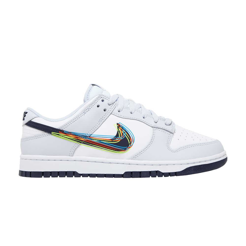 image of Nike Dunk Low 3D Swoosh Shoes in White, Men's (Size 8)