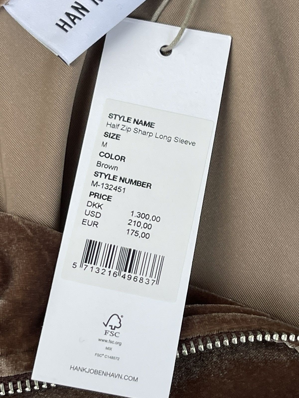 Han Kjobenhavn !DS! SS22 Han Kjobenhavn Half Zip Sharp Brown Long sleeve Size US M / EU 48-50 / 2 - 25 Thumbnail