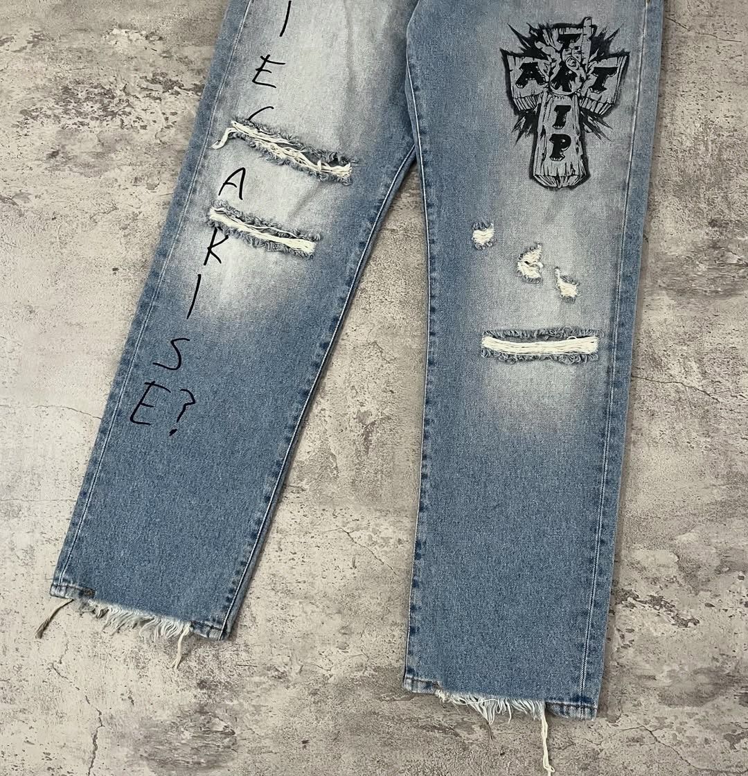 Aries Aries Arise Metal Trip Batten Jeans - Blue Size US 30 / EU 46 - 3 Thumbnail