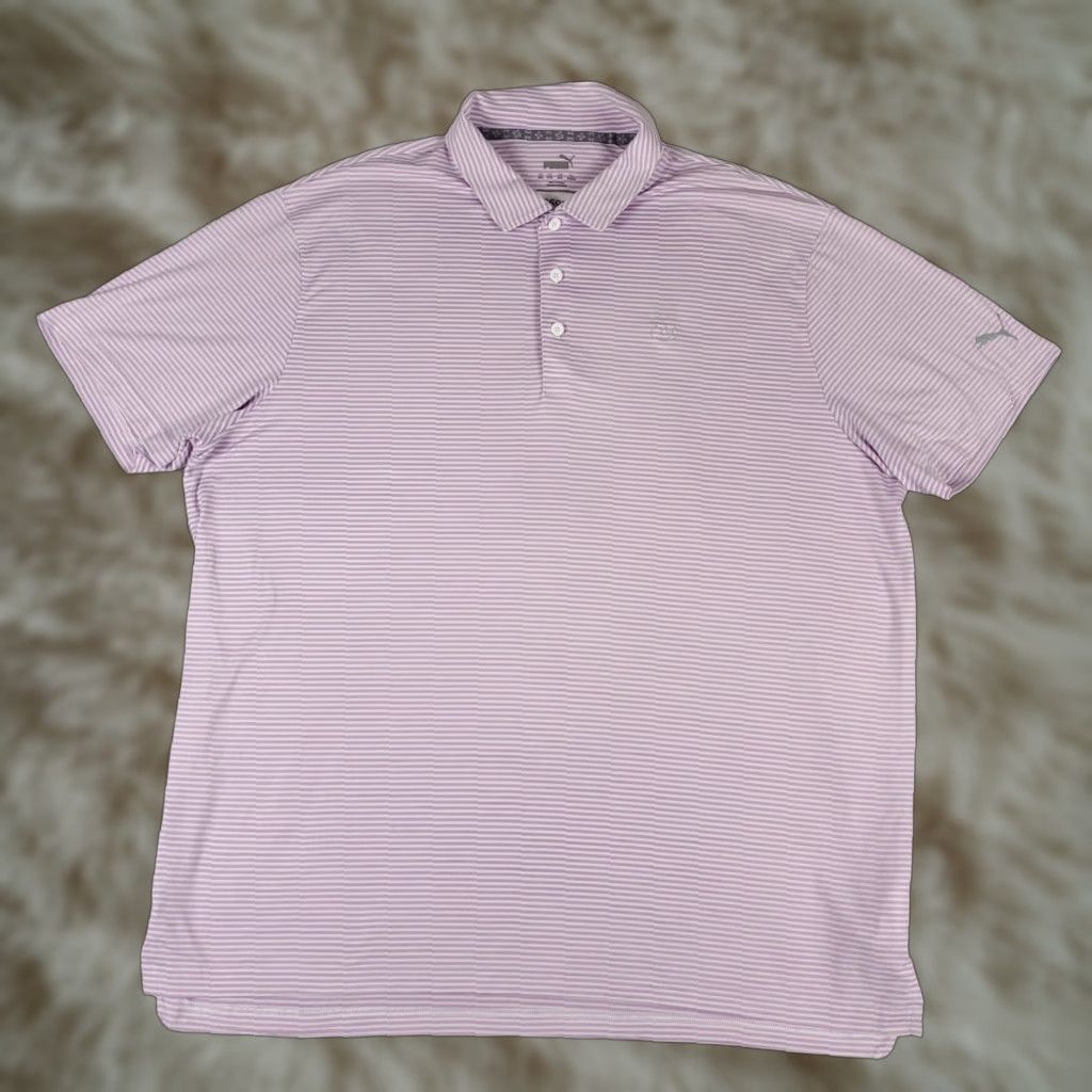 Puma Puma Polo Shirt Mens 2XL Purple Striped Polo Shirt Casual Golf Short Sleeve Size US XXL / EU 58 / 5 - 1 Thumbnail