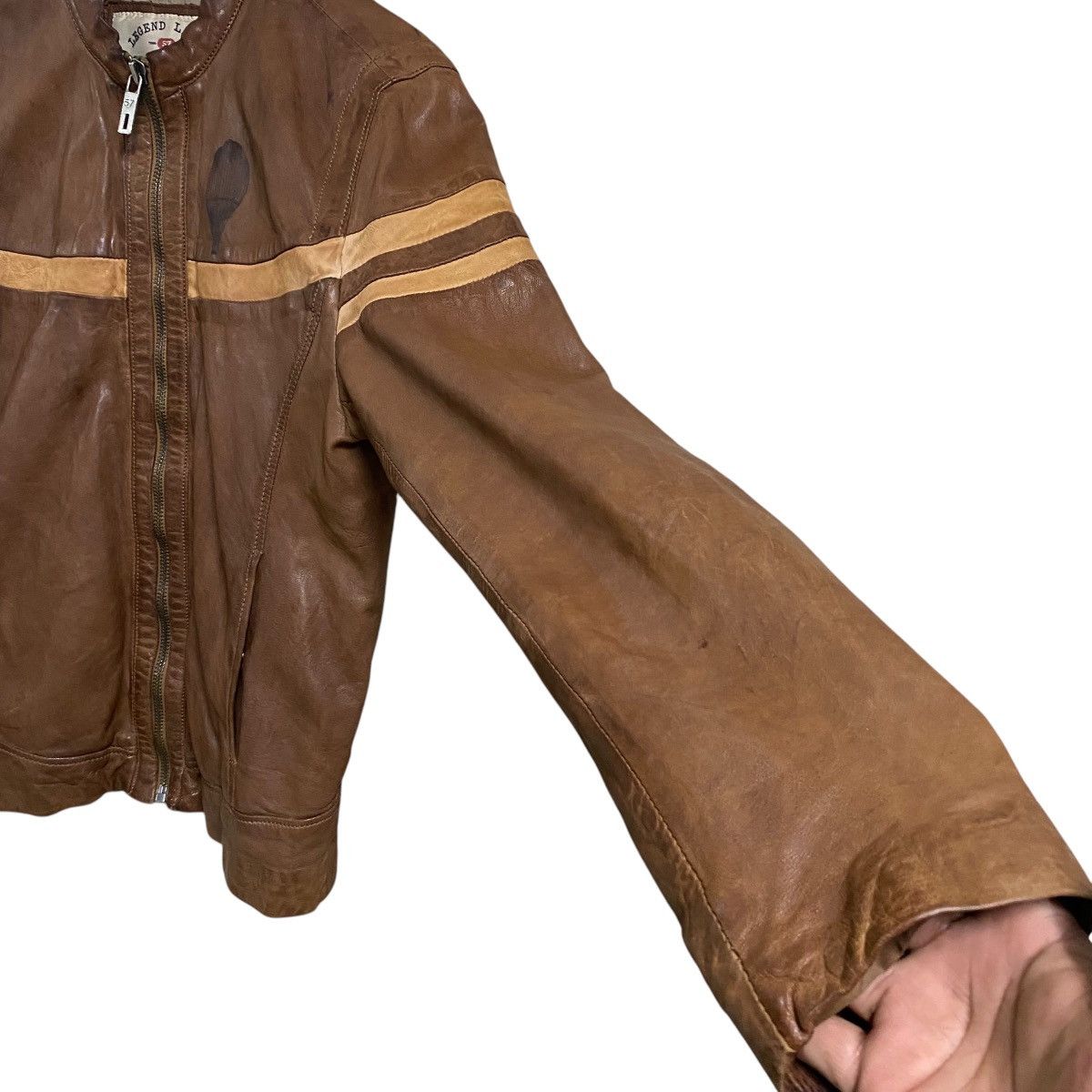 Chevignon Vintage Chevignon Leather Jacket Cafe Racer Brown Patina Size US L / EU 52-54 / 3 - 7 Thumbnail
