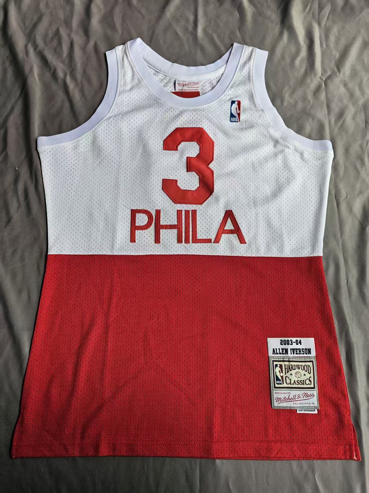 NBA #3 Allen Iverson Johnson Jersey 76ers 2003 04 Size US XXL / EU 58 / 5 - 1 Thumbnail