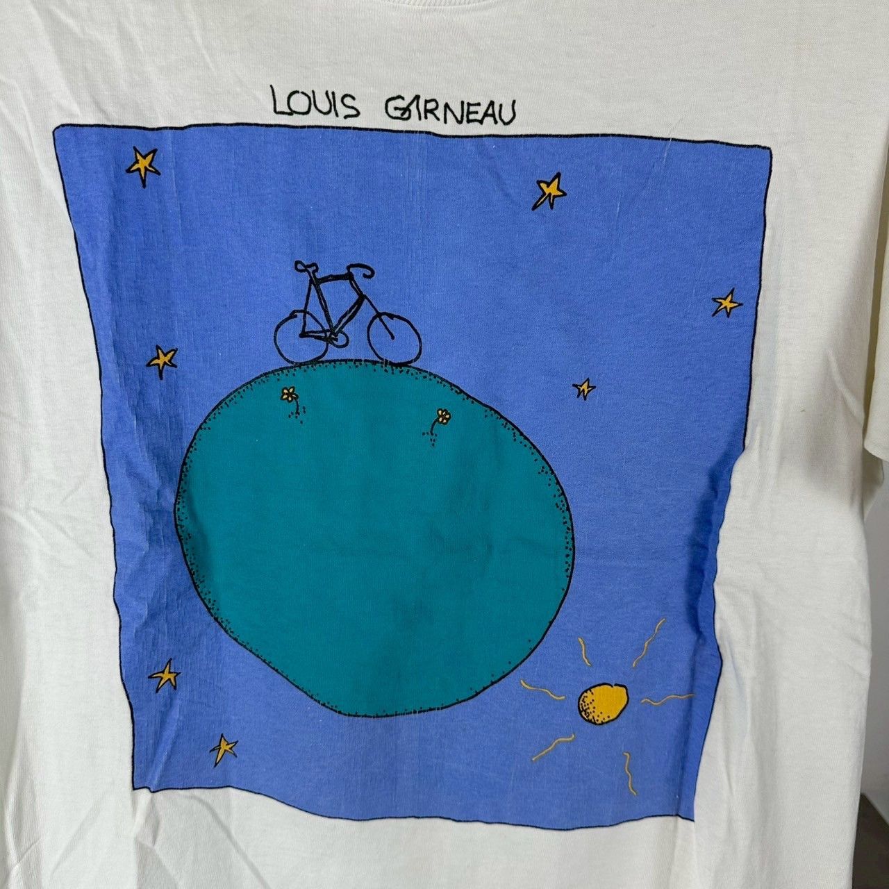 Vintage ​​​​​​​​Vintage 90s Louis Garneau Bicycle Artwork T-shirt Size US M / EU 48-50 / 2 - 2 Thumbnail