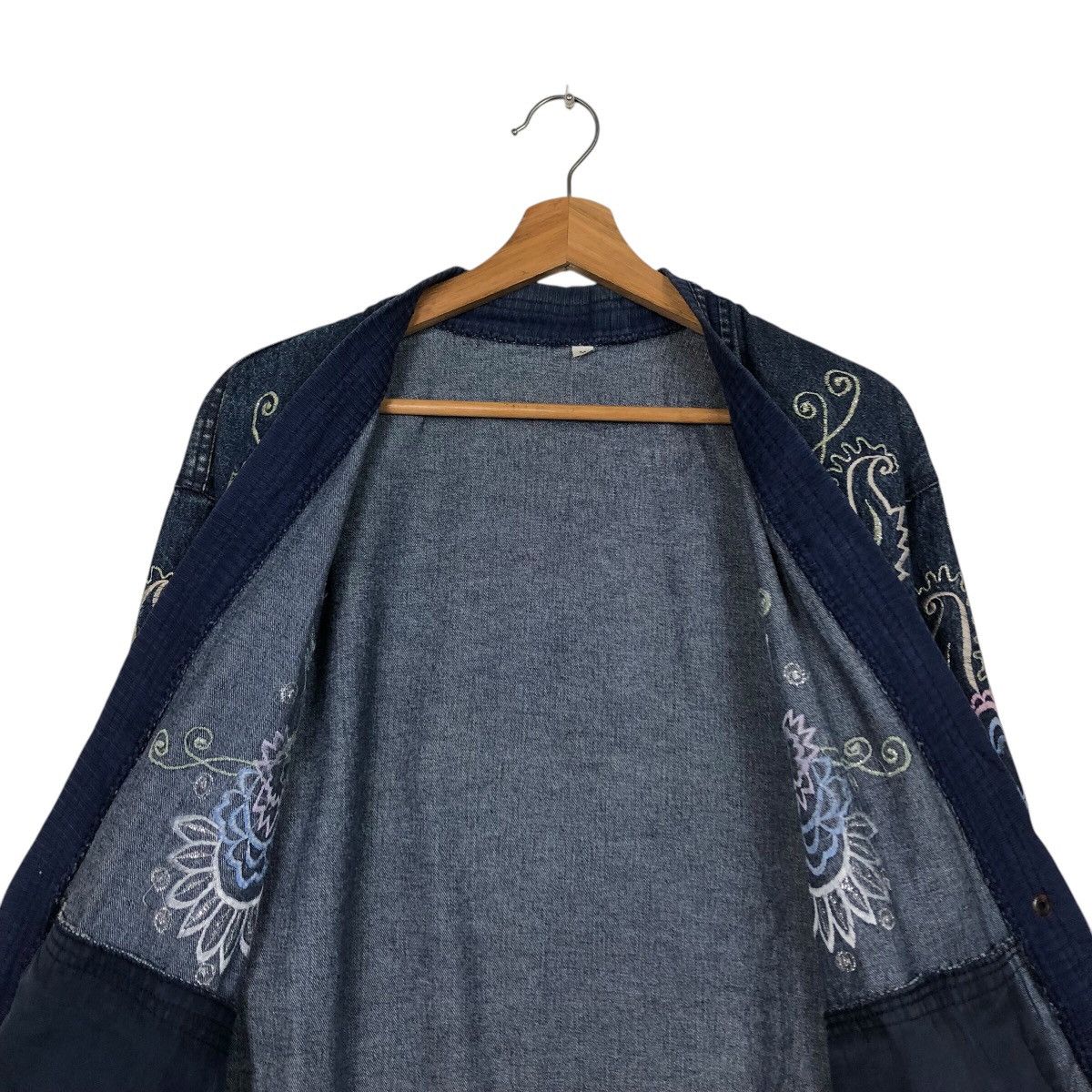 Vintage 📌Vintage Denim Cardigan Bomber Jacket Unknown Brand Japan Size US M / EU 48-50 / 2 - 15 Thumbnail