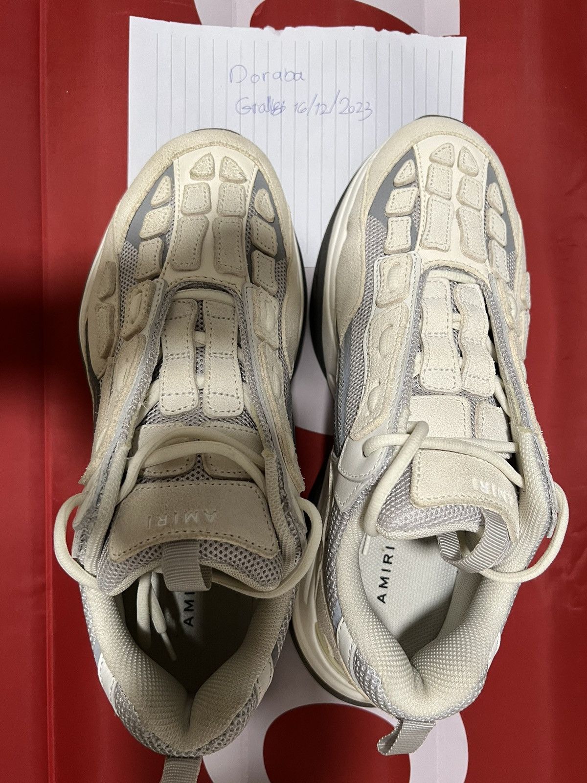 Amiri Amiri Bone Runner white/grey | Grailed
