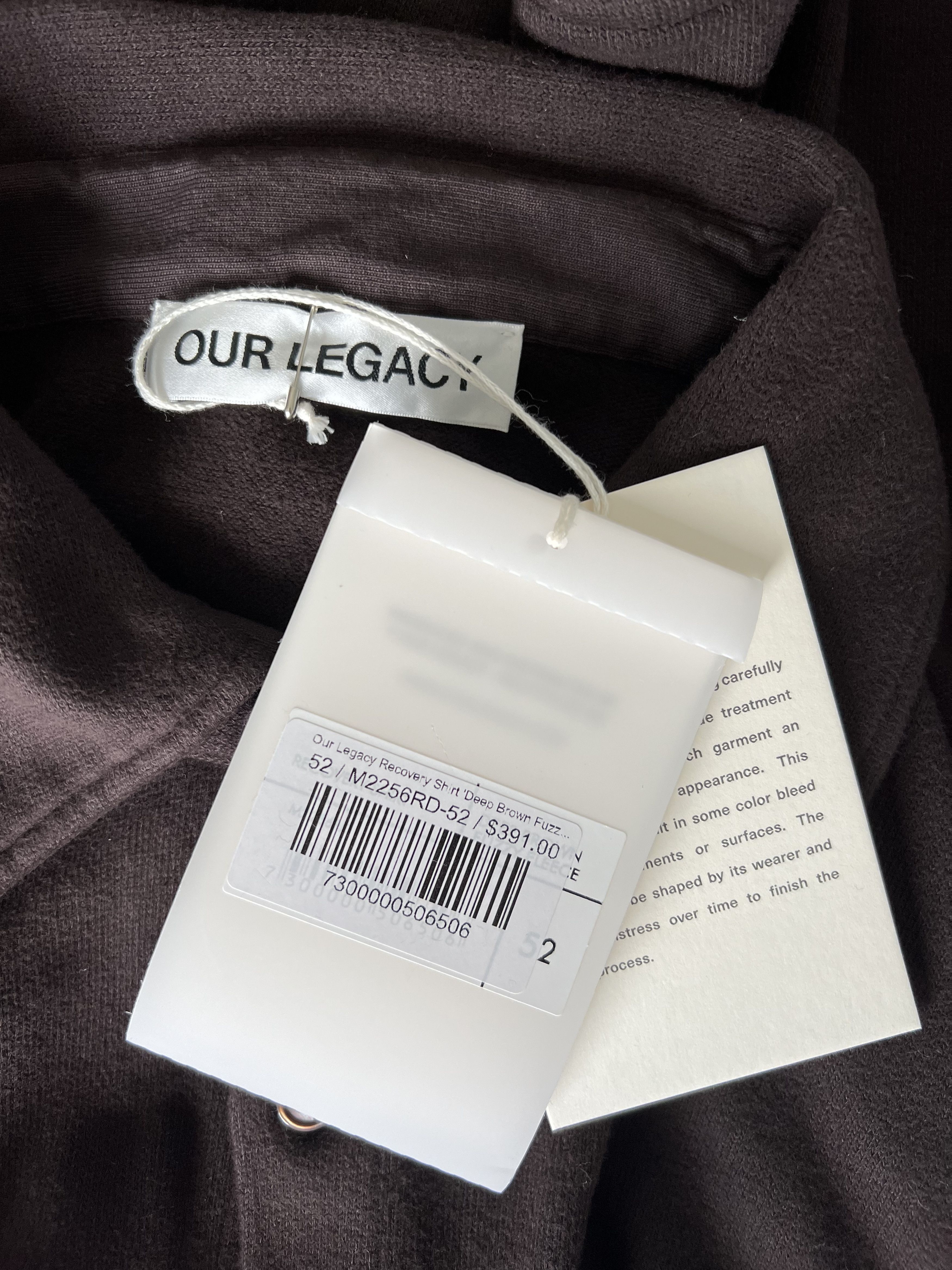 Our Legacy Our Legacy Recovery Button Up Shirt in Brown Fuzzy Fleece Size US L / EU 52-54 / 3 - 7 Thumbnail
