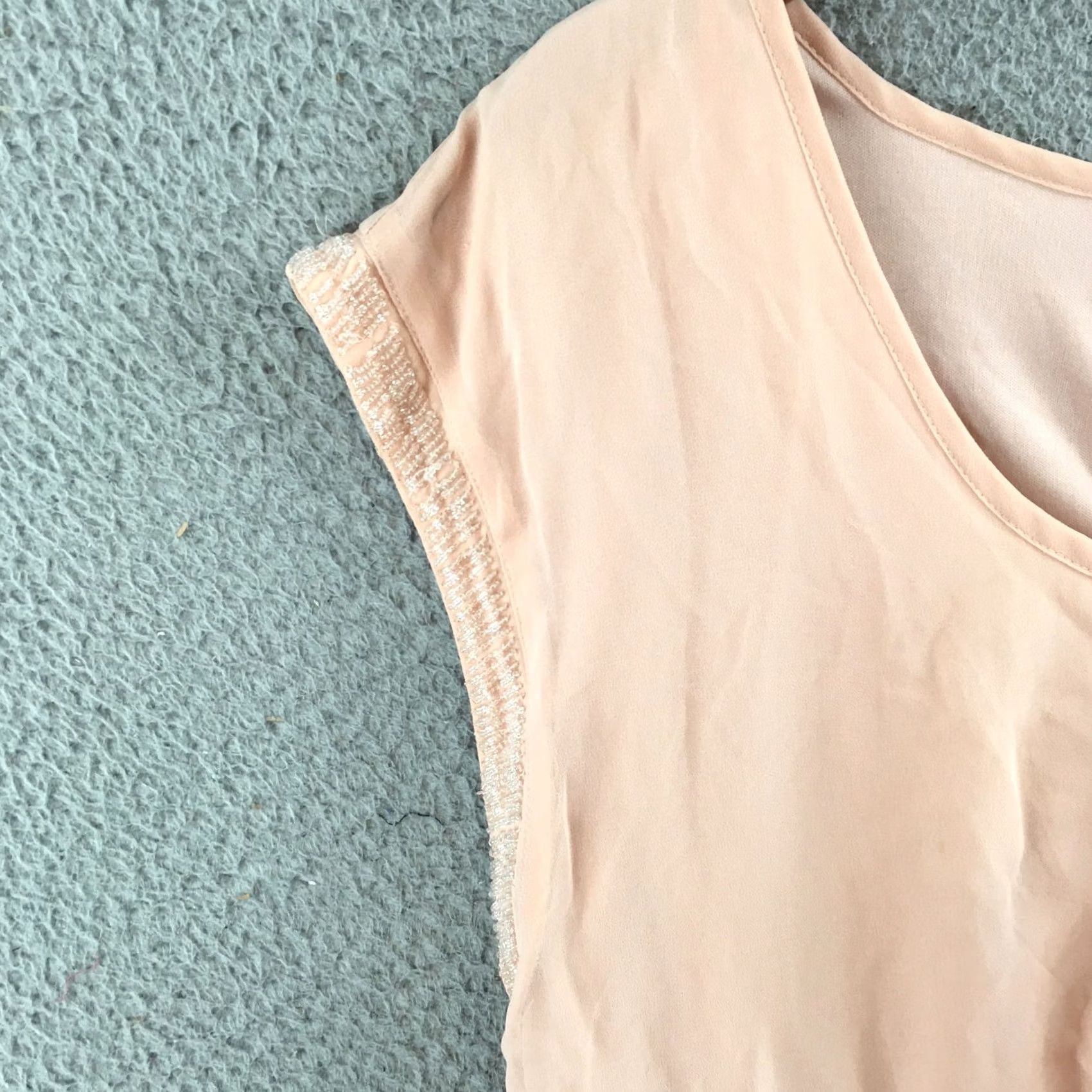 American Eagle Outfitters American Eagle Outfitters Mini Dress Womens M Peach Cap Sleeve Casual Stretch Dress Size M / US 6-8 / IT 42-44 - 4 Thumbnail