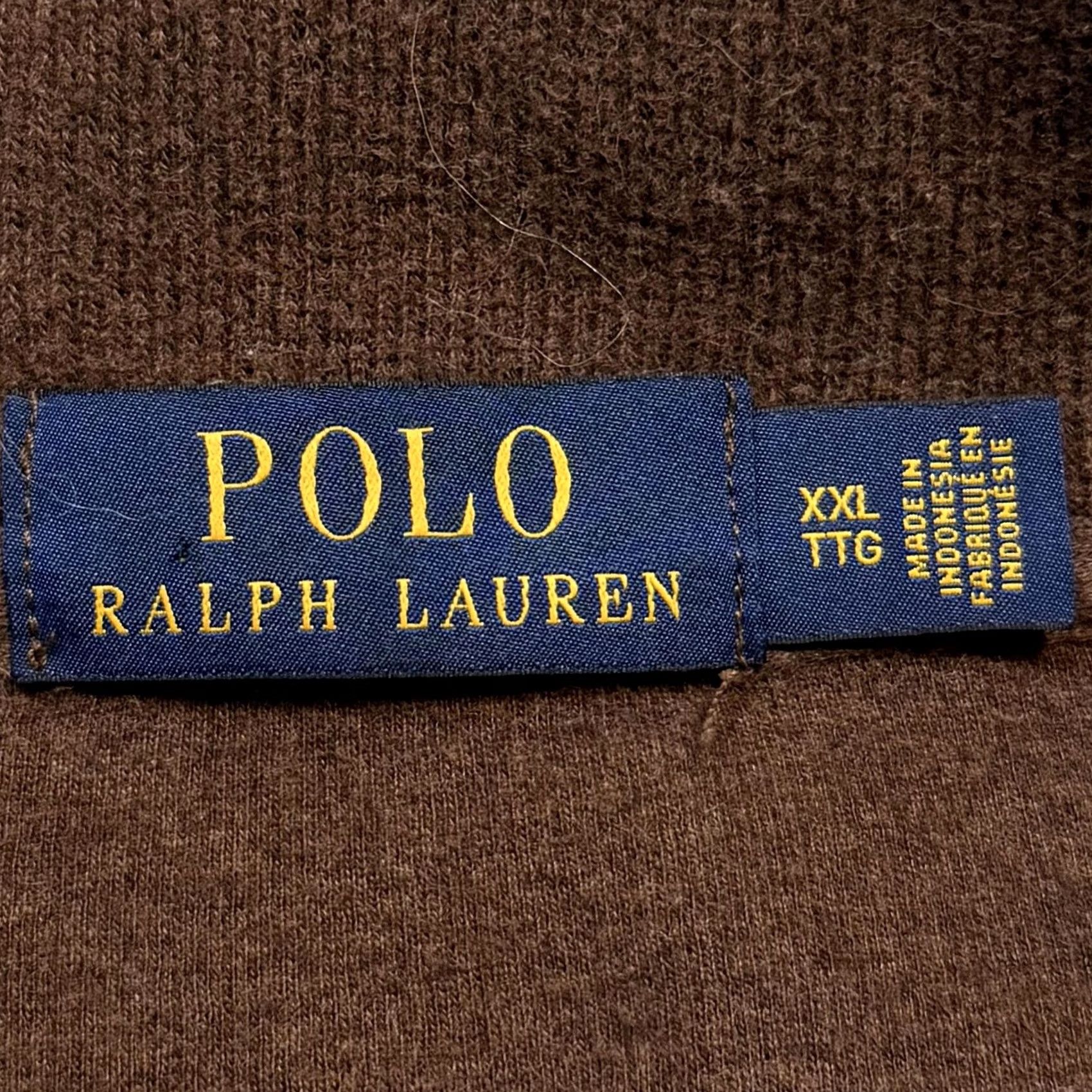 Polo Ralph Lauren Polo Ralph Lauren Sweater Mens 2XL Brown 1/4 Zip Mock Neck Cotton Knit Pullover Size US XXL / EU 58 / 5 - 6 Thumbnail