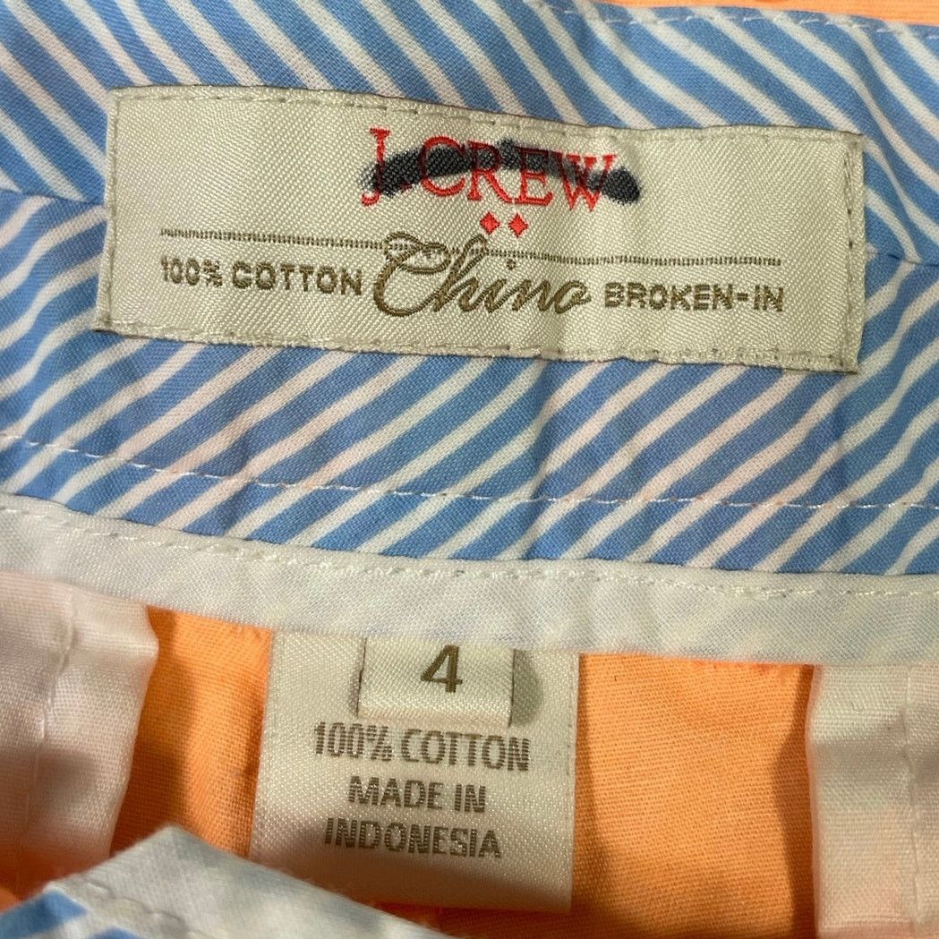 J.Crew J.Crew Chino Broken-In Shorts Peach Orange Women's Size 4 Size 27" / US 4 / IT 40 - 2 Thumbnail