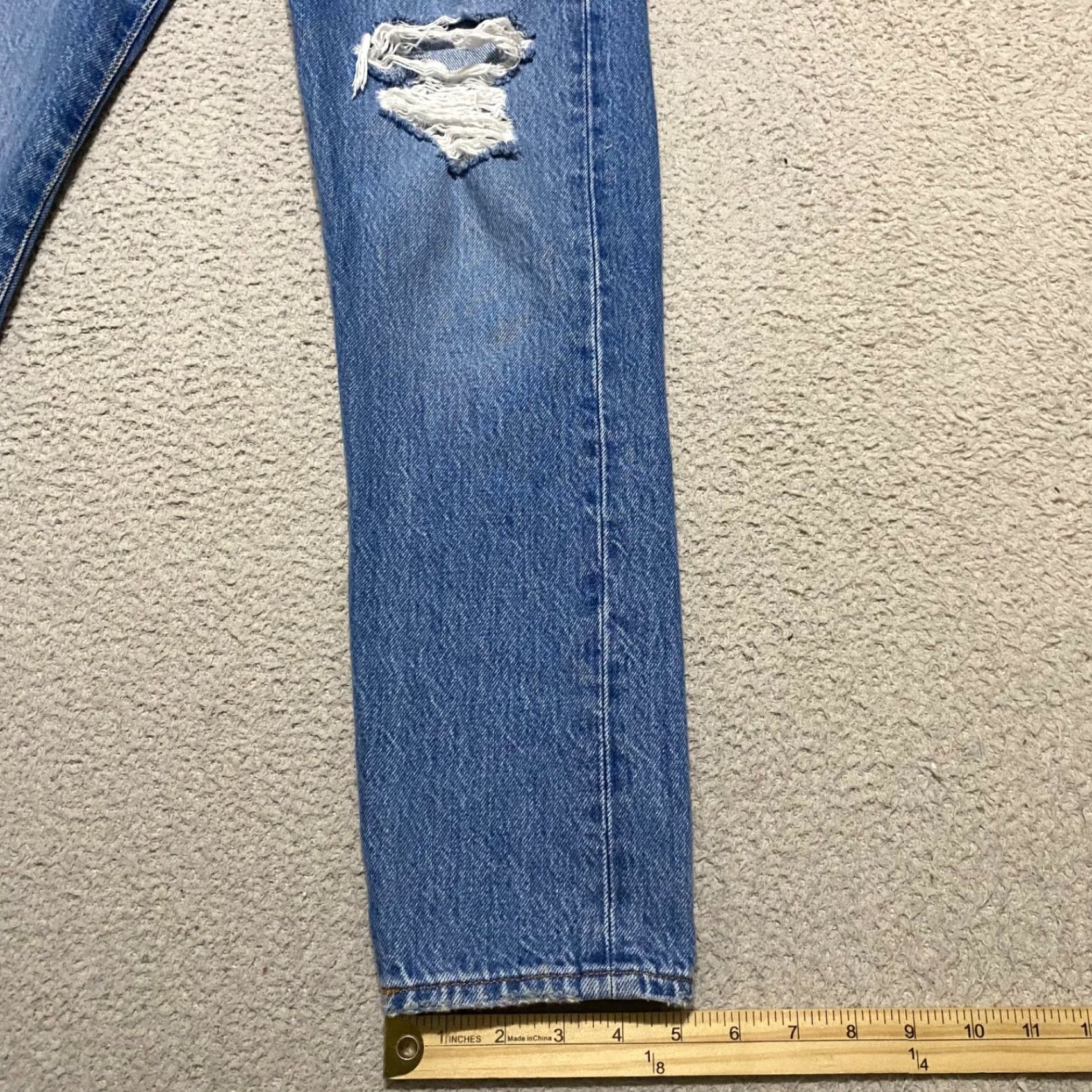 Levi's Levi's Womens 25 Jeans Blue Denim Wedgie Straight Button Fly Distressed Premium Size 42" / US 20 - 5 Thumbnail
