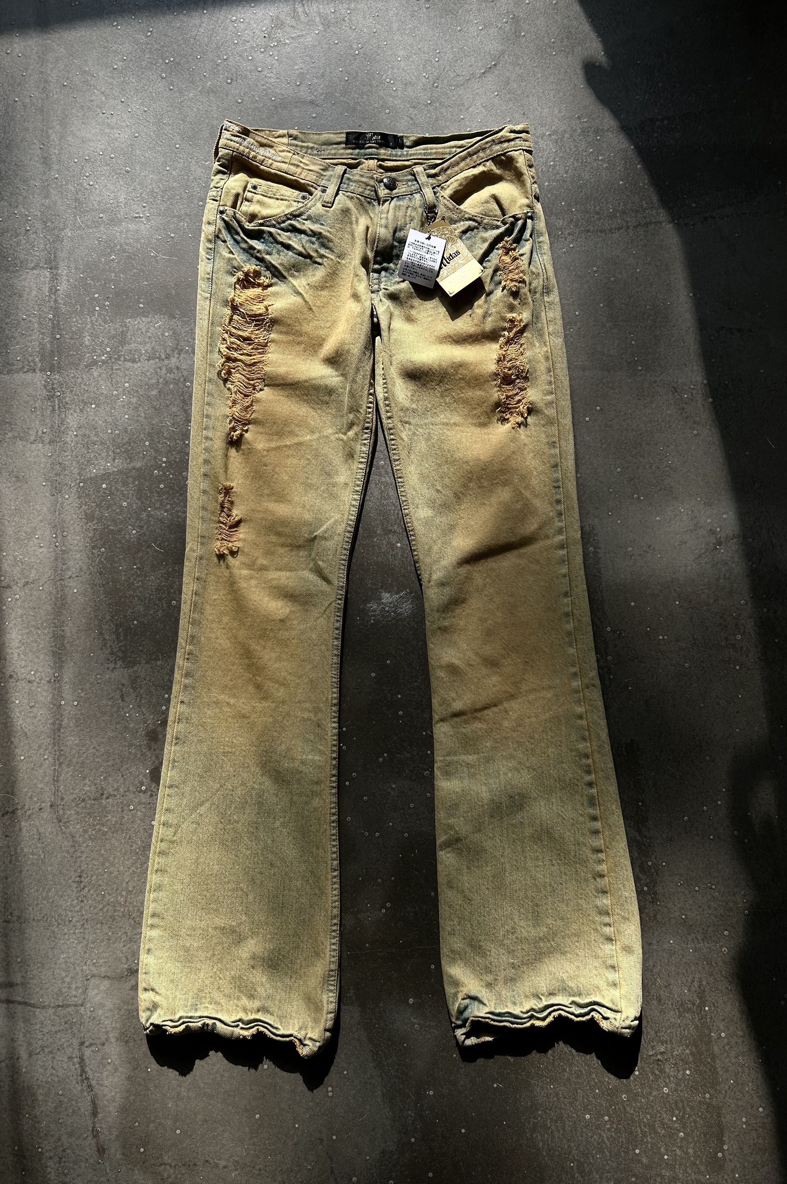 FDMTL Distressed Wash Denim Pants in Beige Size US 30 / EU 46 - 1 Thumbnail