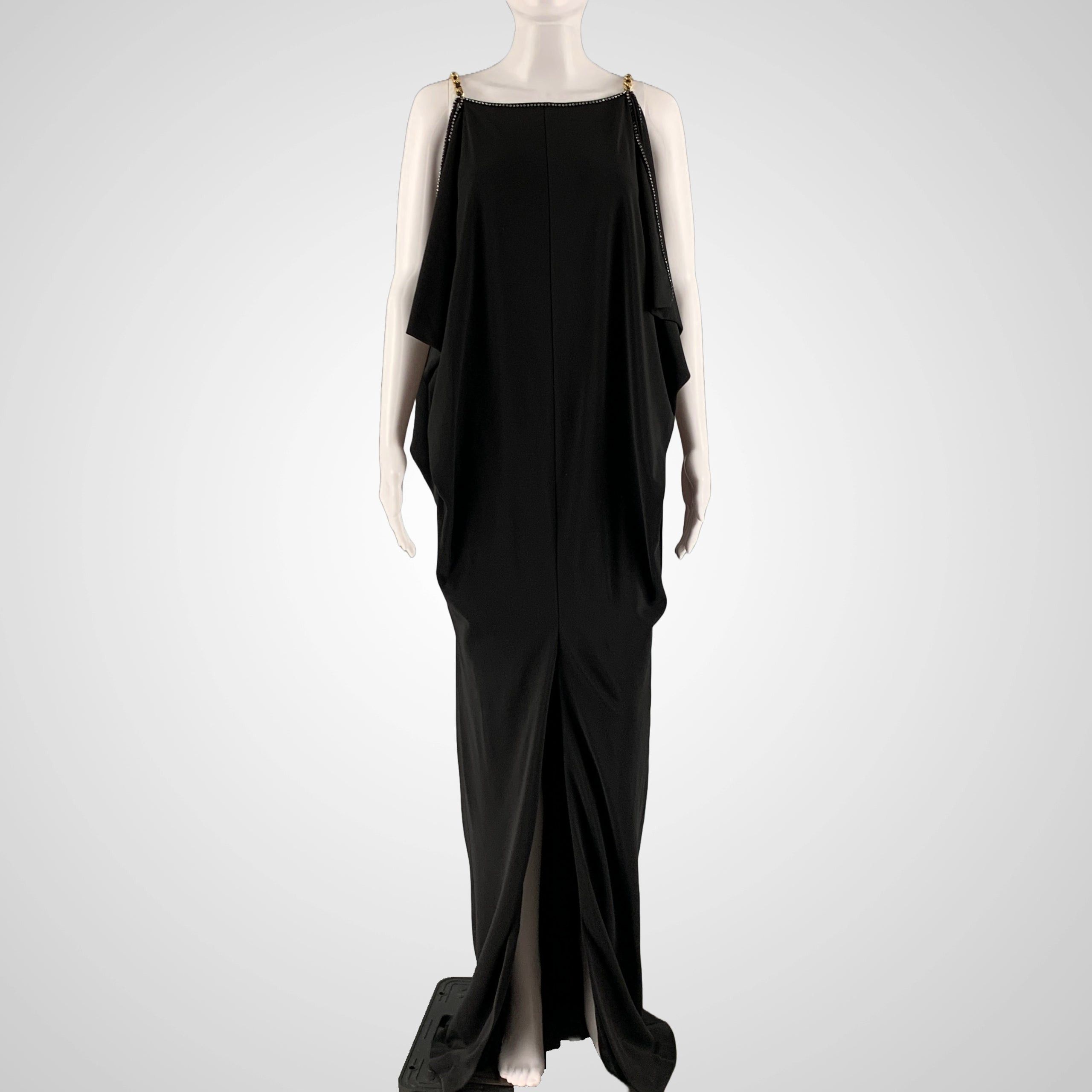 image of Burberry Black Viscose Elastane Beaded Chain Dress, Women's (Size Small)