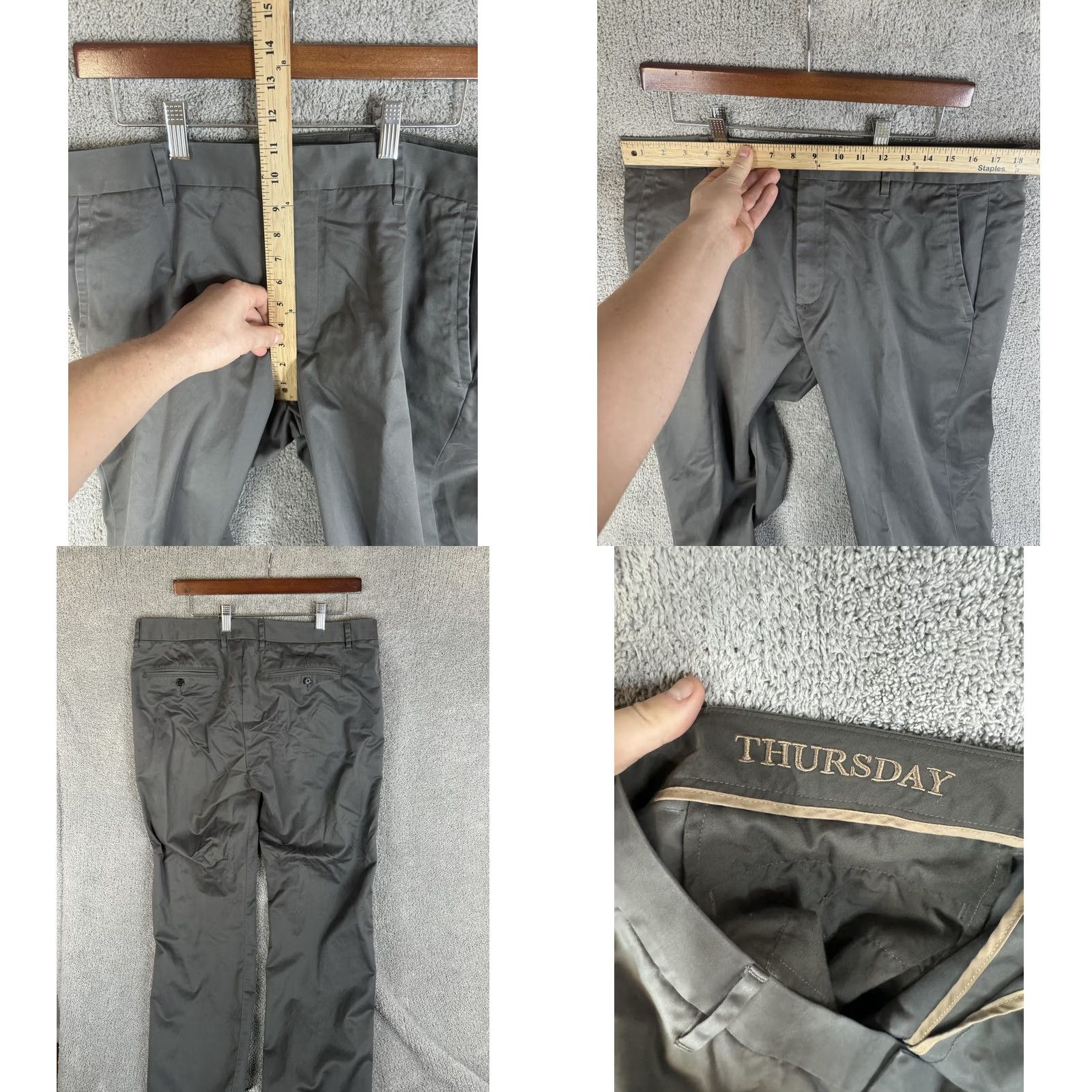Bonobos Bonobos Weekday Warrior Chino Pants Slim 36x32 Gray Mens Regular Flat Front Size US 36 / EU 52 - 8 Thumbnail
