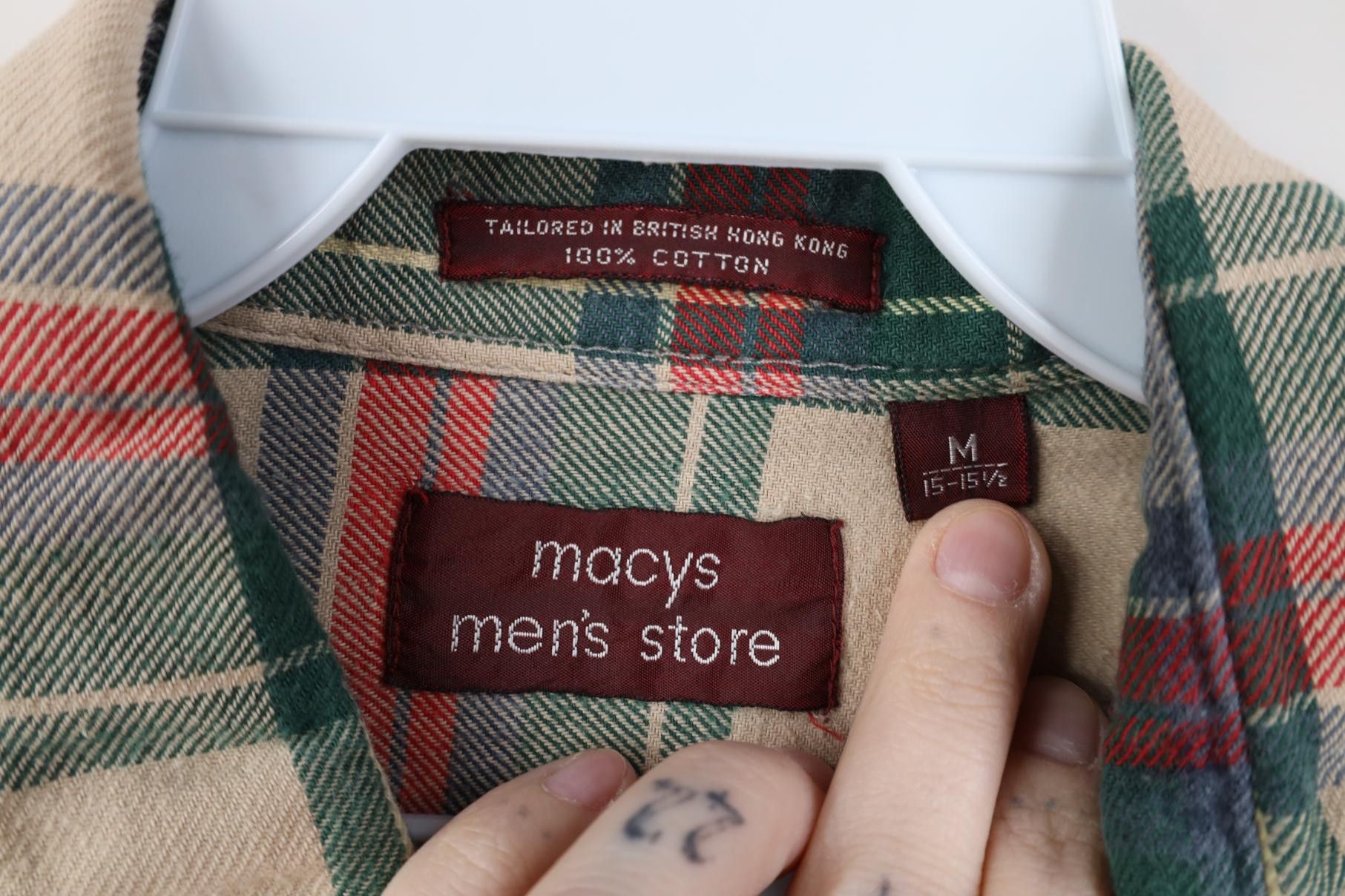 Vintage Vintage 70s Macys Flannel Collared Button Shirt Plaid Size US M / EU 48-50 / 2 - 11 Thumbnail