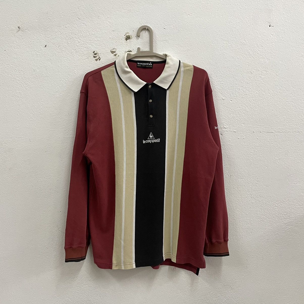 Le Coq Sportif × Vintage 🔥Vintage Le Coq Sportif Center Loto Stripes Polos Shirts Size US L / EU 52-54 / 3 - 1 Thumbnail