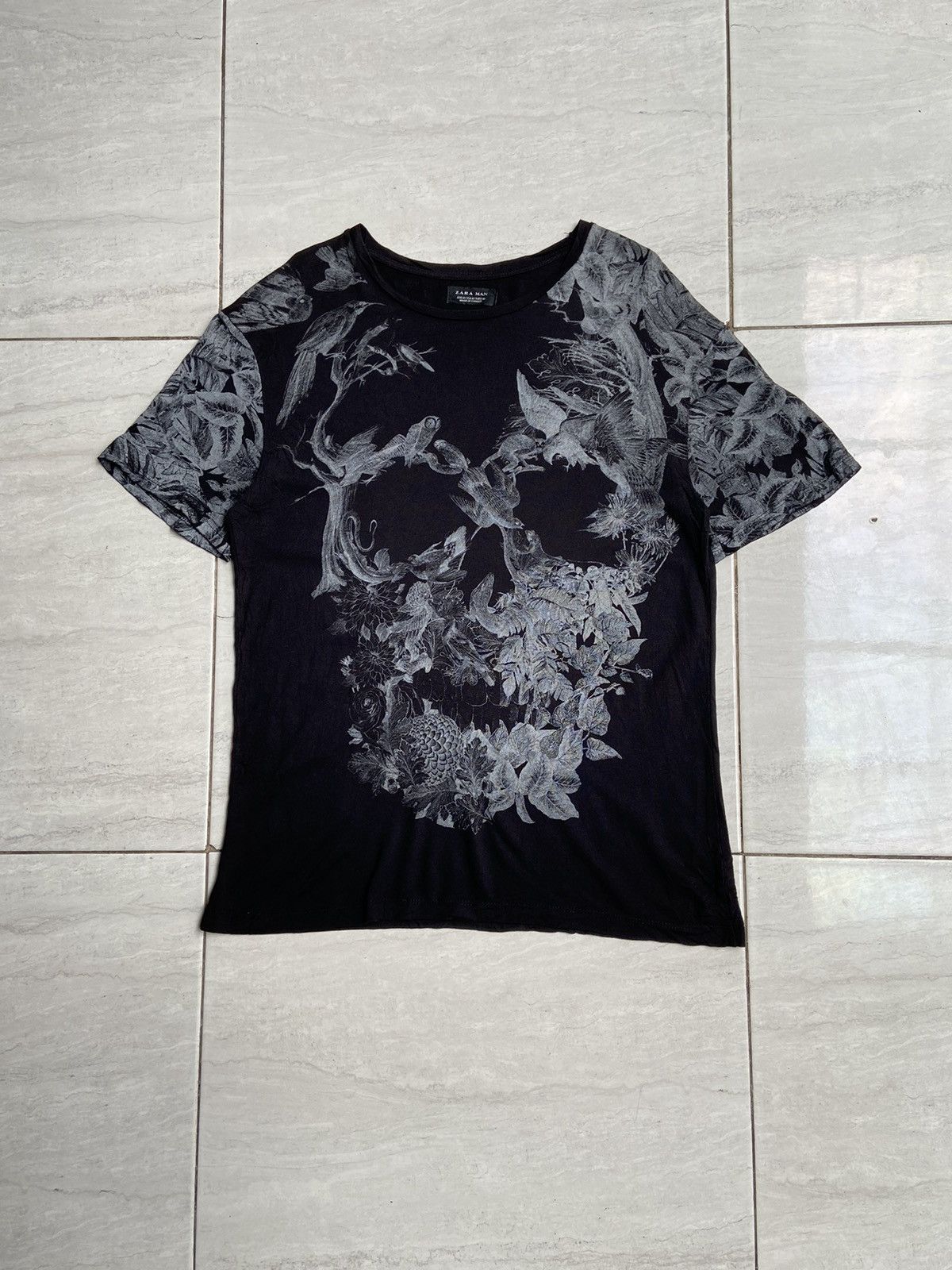 Zara ZARA MAN Black Motive T-shirt Size US S / EU 44-46 / 1 - 6 Thumbnail