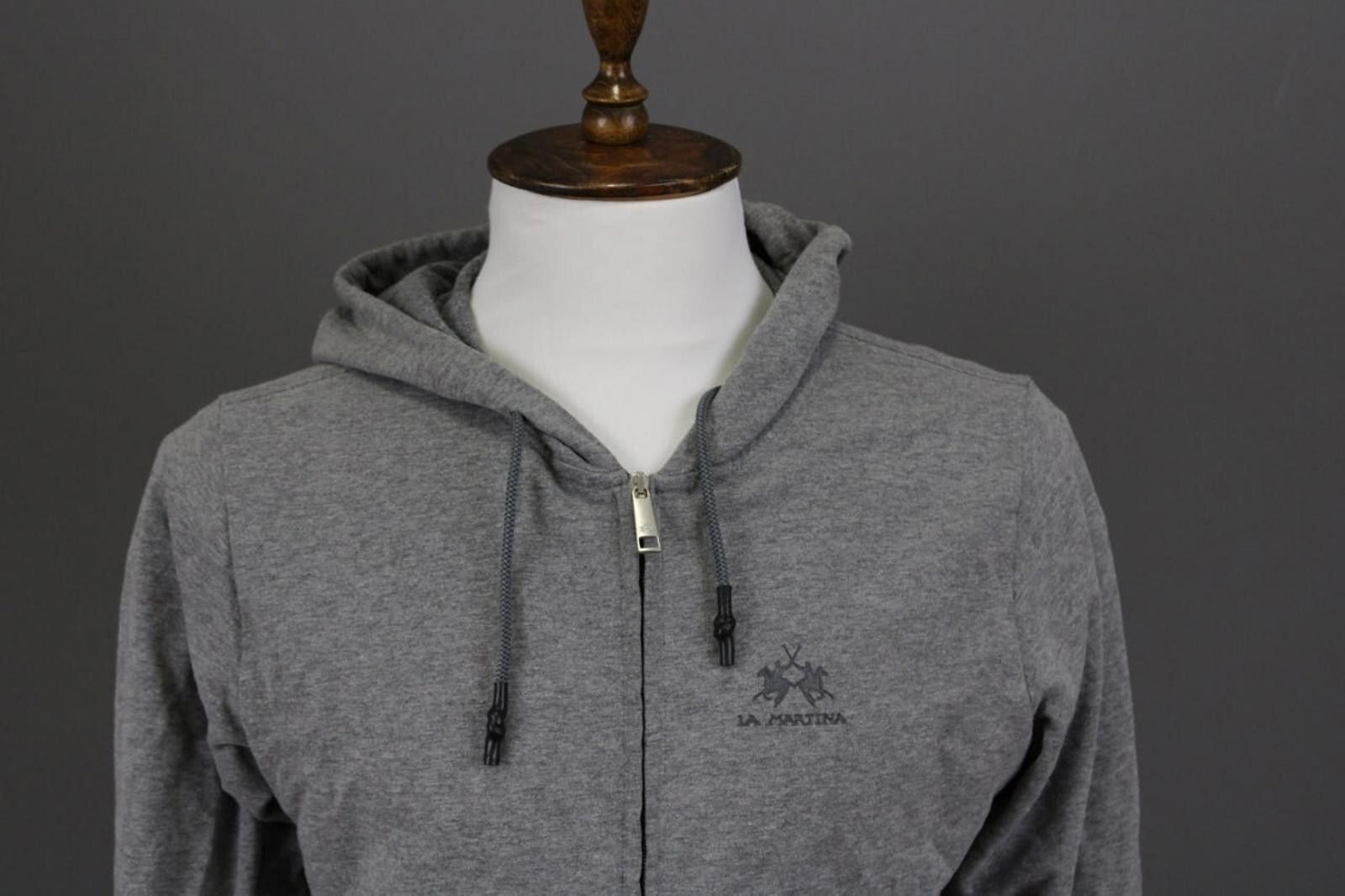 La Martina La Martina Buenos Aires Gray Knit Hooded Track Jacket Size M Size US M / EU 48-50 / 2 - 3 Thumbnail
