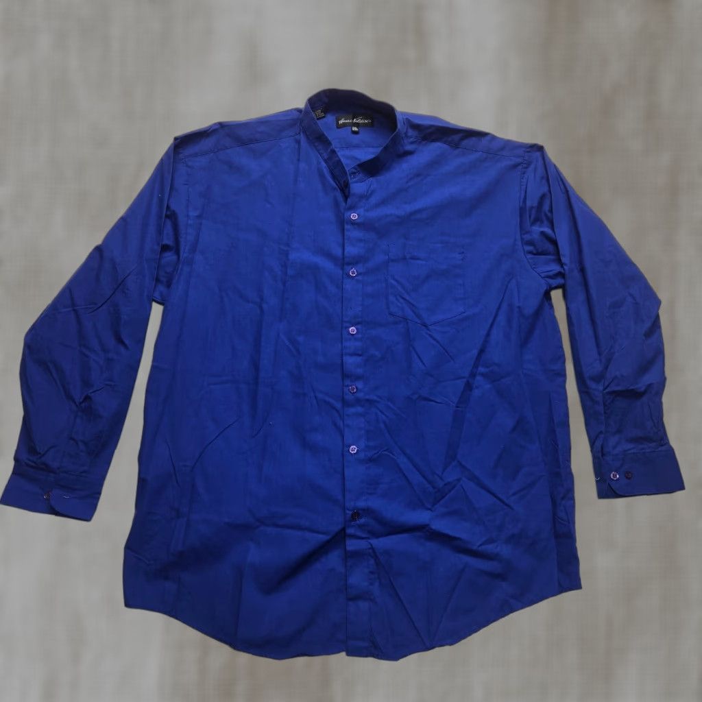 Vintage Henri Valdise Solid Blue Long Sleeve Button Up Shirt Adult Men's 2XL Blue 2XL Shirt Mens 2XL Button-Up Solid Blue Long Sleeve Henri Valdise Size US XXL / EU 58 / 5 - 1 Thumbnail