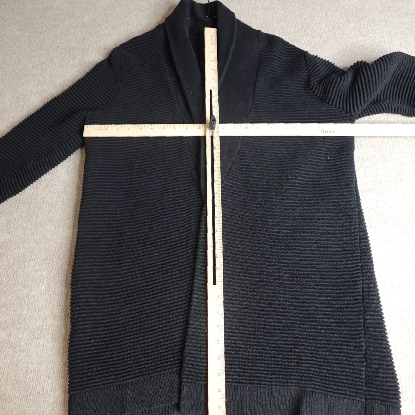 Cos COS Cardigan Sweater Large Black Open Front Shawl Collar Womens L Crew Neck Knits Casual Business Fall Winter Spring Summer Size L / US 10 / IT 46 - 4 Thumbnail